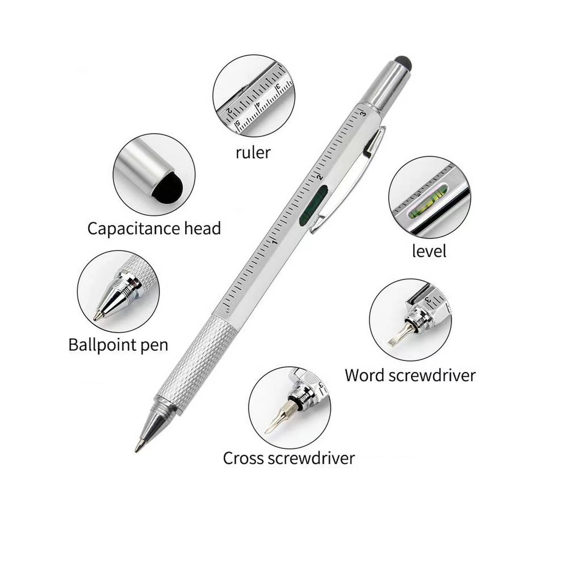 6-in-1 Multifunction Tools Pen MOQ 100pcs 2