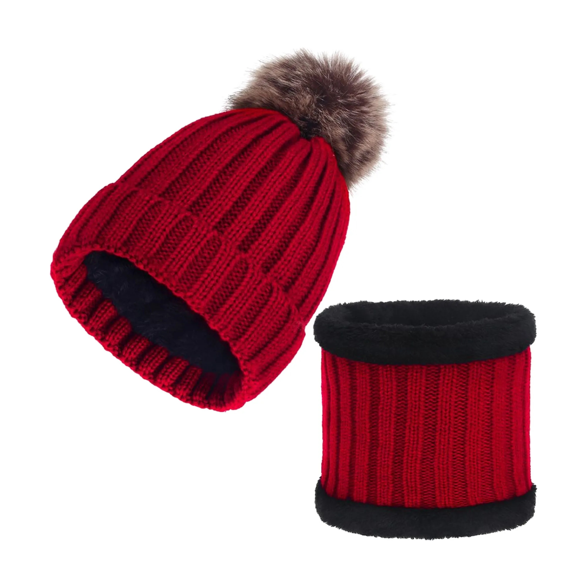 Thickened Hairball Hats and Scarves MOQ 100 2
