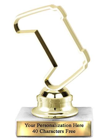 Trophy: 7", 2x3 white marble base, Esports Gold 2