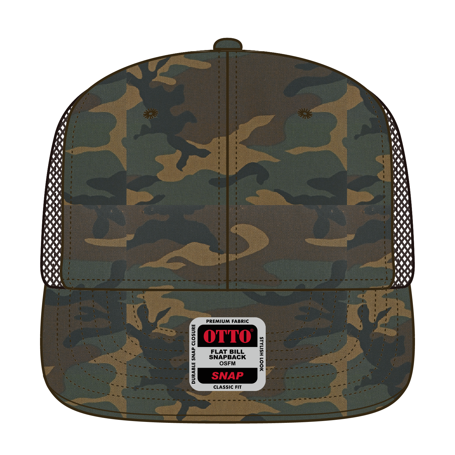 OTTO CAP® OTTO SNAP 6 Panel Pro Style Mesh Back Trucker Snapback Hat 33