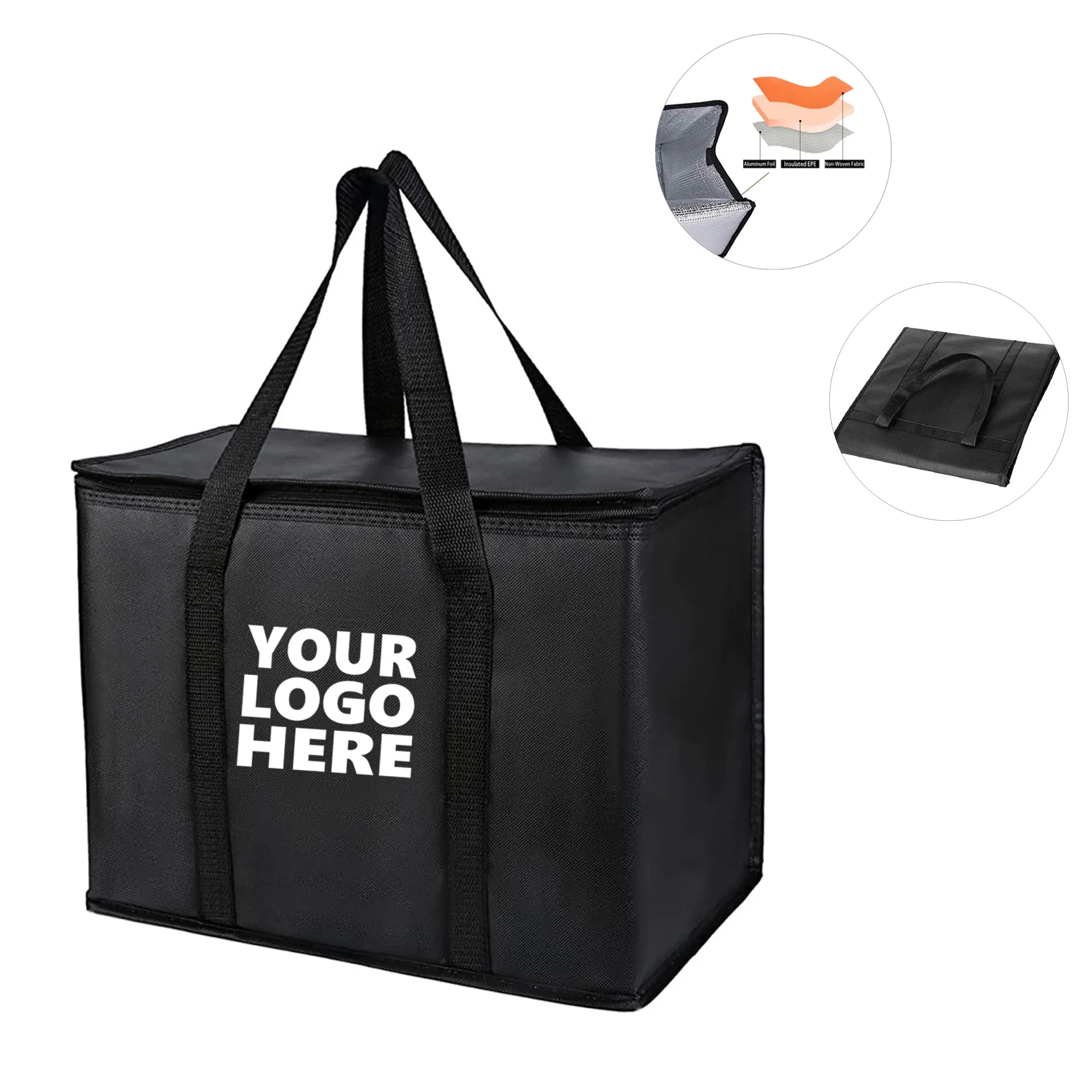 Reusable Cooler Grocery Bag with Hard Bottom Insert 2