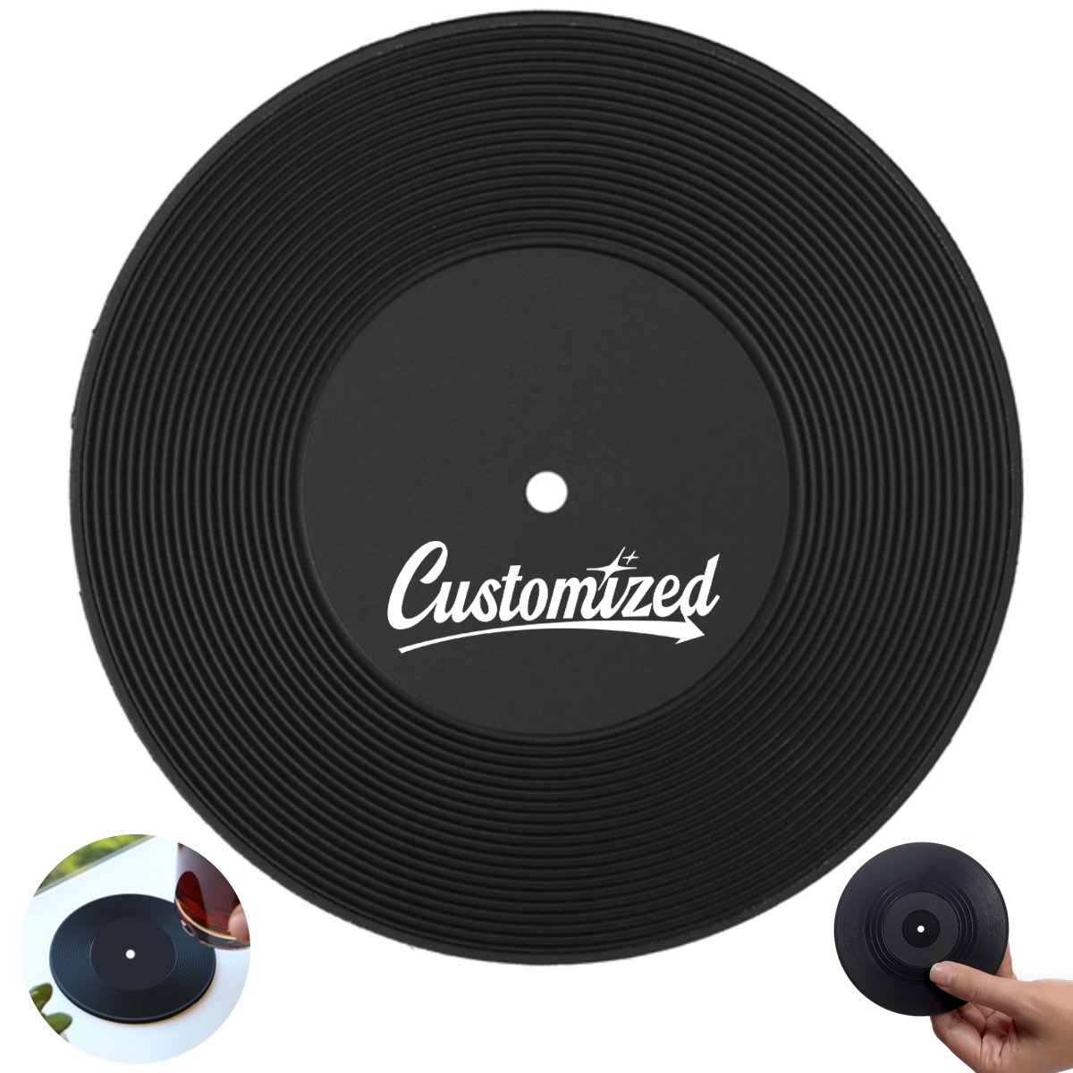 Custom Soft PVC Vinyl Record Drink Coaster 4