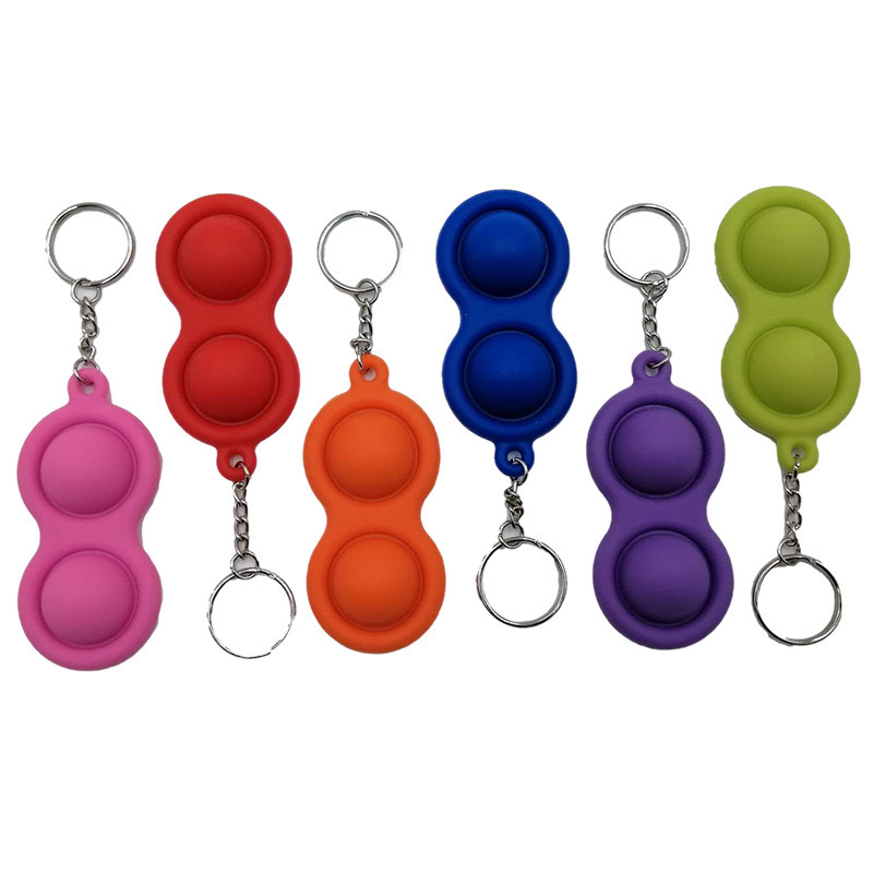 Pure Silicone 2PCS Bubbles Dimple Sensory Fidget Toys w/Keychain 4