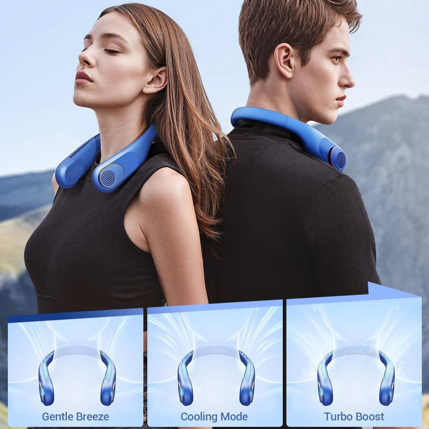 Plastic USB Rechargeable Hanging Neck Fan 7