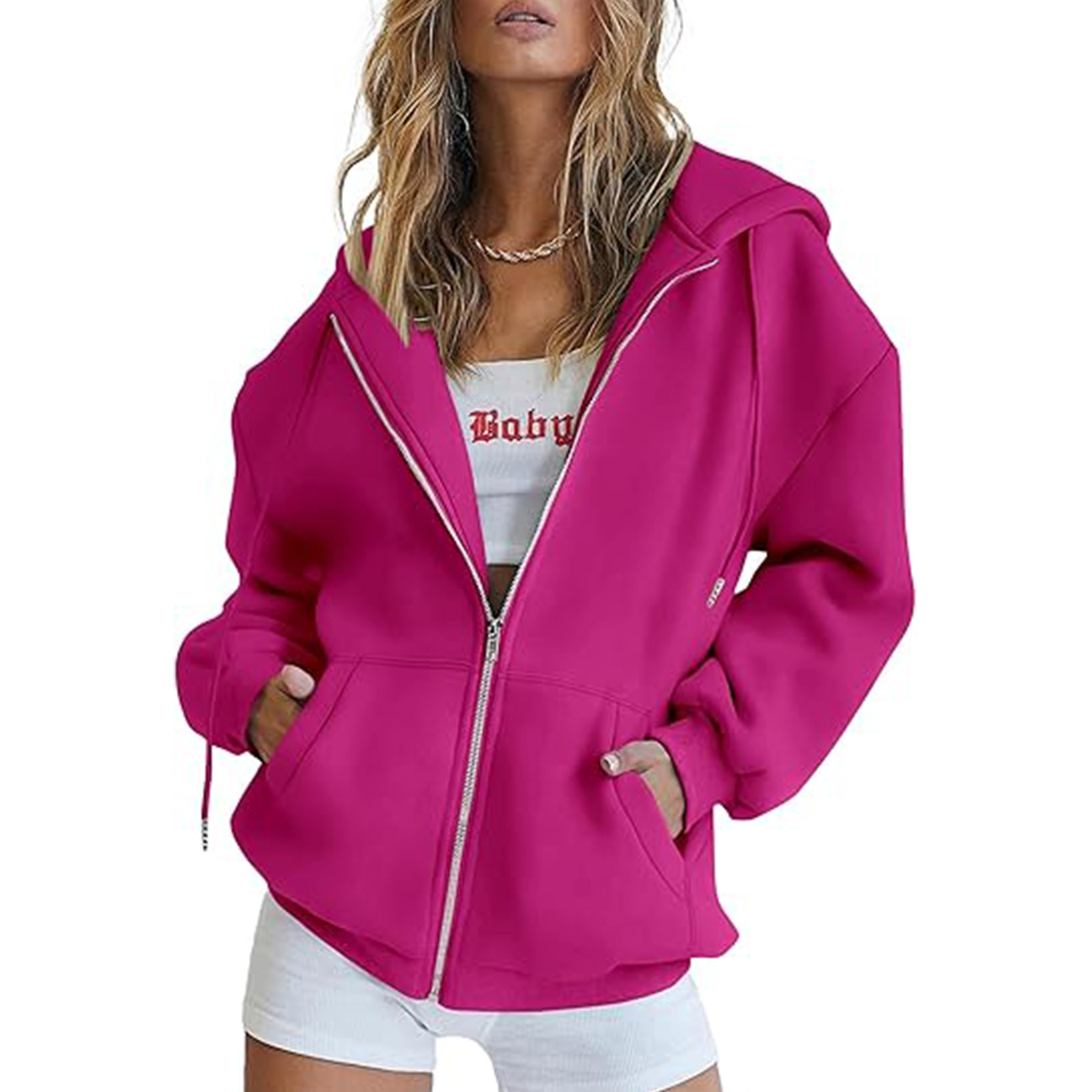 Casual Zip Up Long Sleeve Hoodie Jacket 2