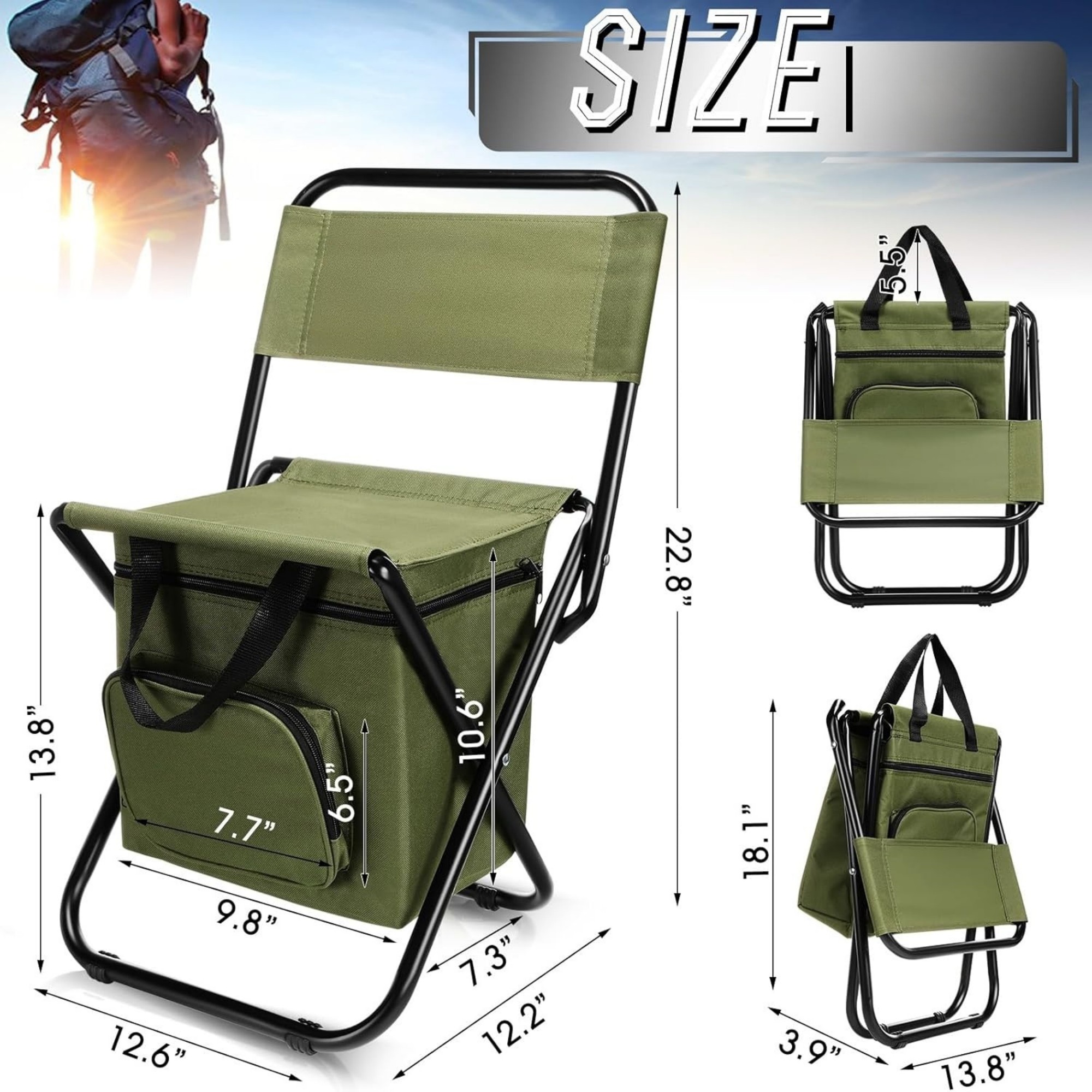 Lightweight Camping Chair With A with Cooler Bag 3