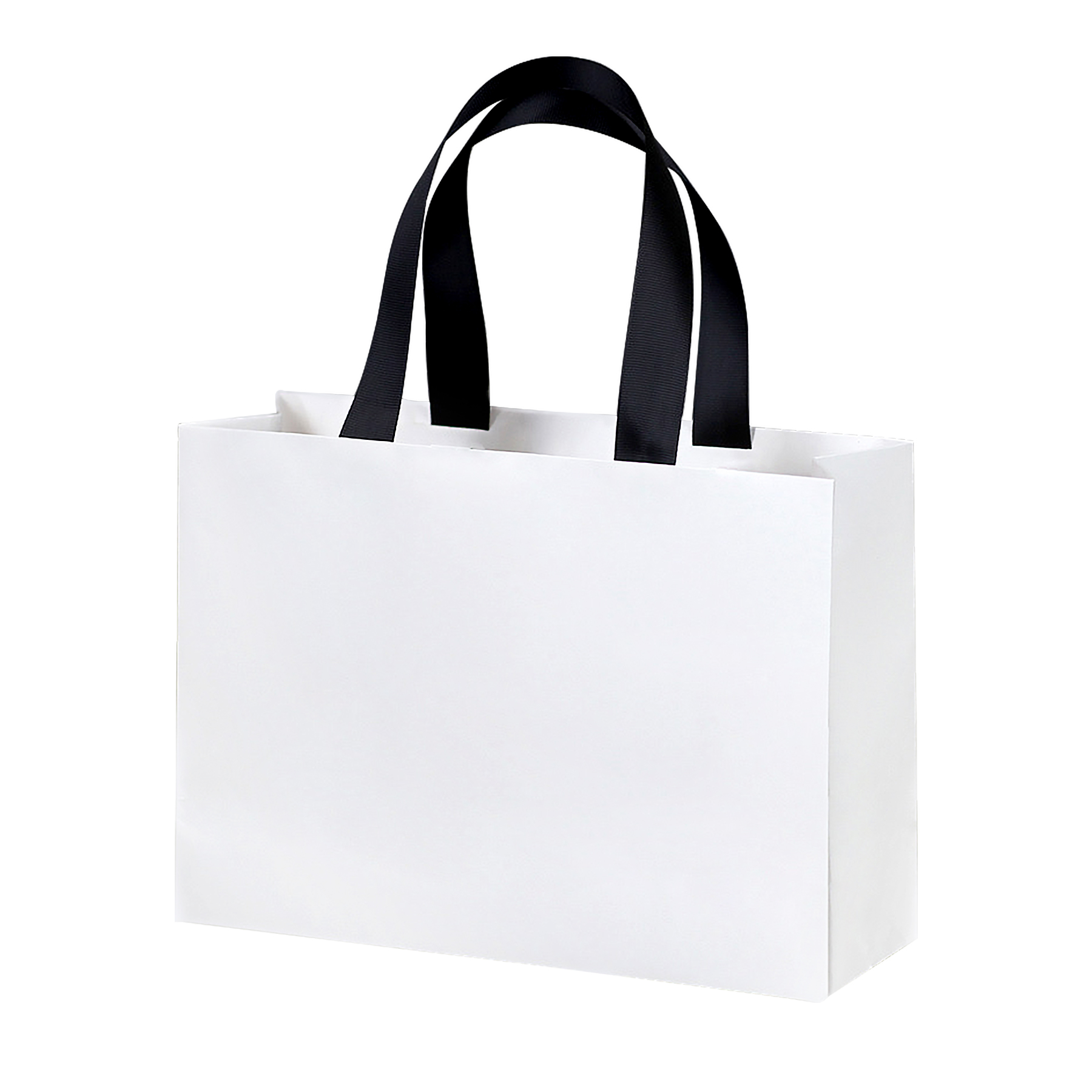 White Paper Bag With Black Handle 2