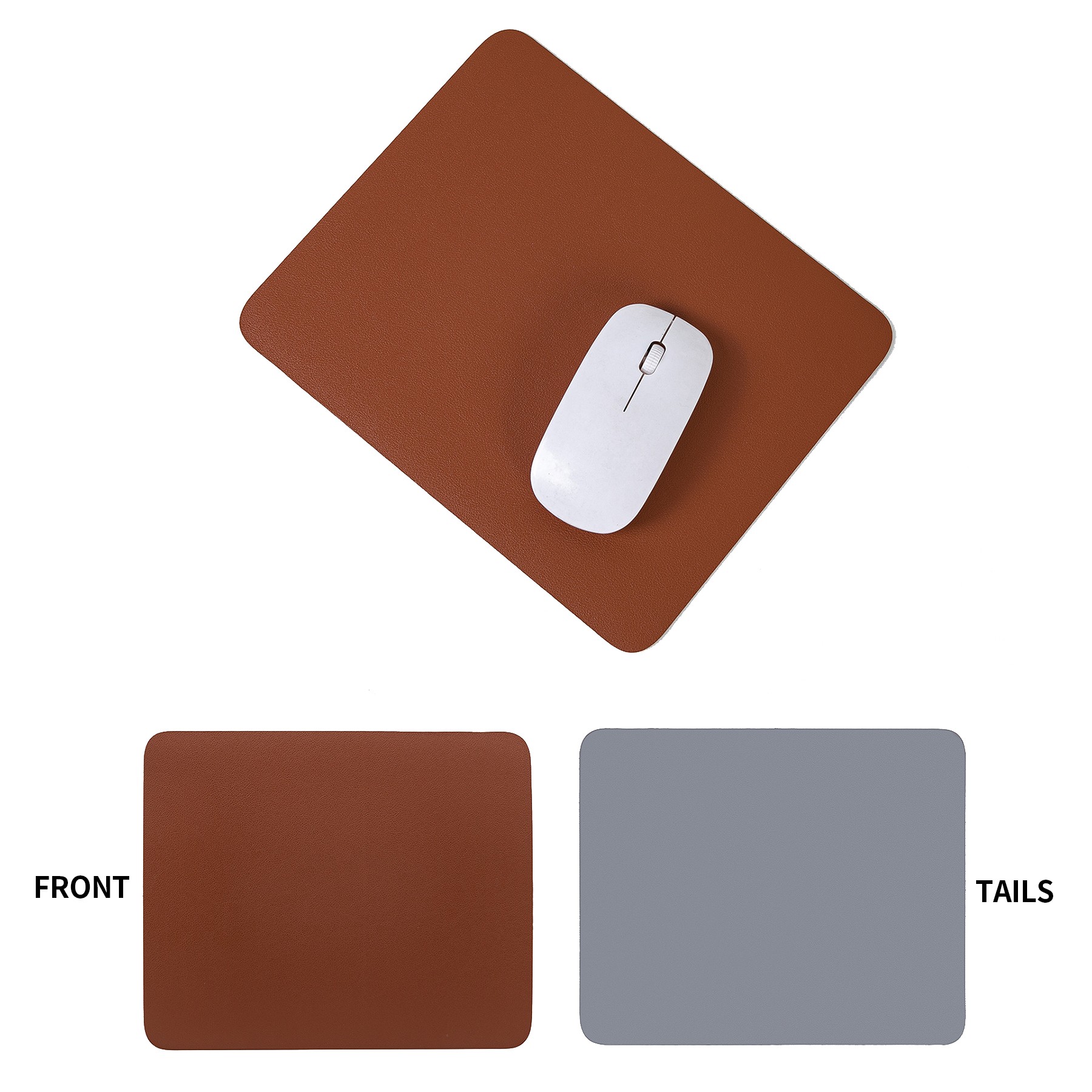 Square Double-Sided Leather Solid Color Mouse Pad 8