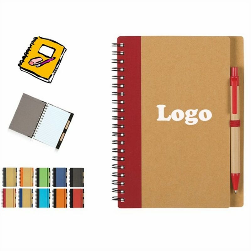 Paper Spiral Notebook With Pen
