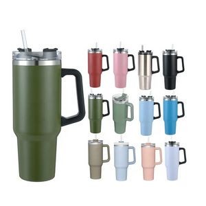 30Oz Stainless Steel Straw Cup With Handle Travel Mug 2