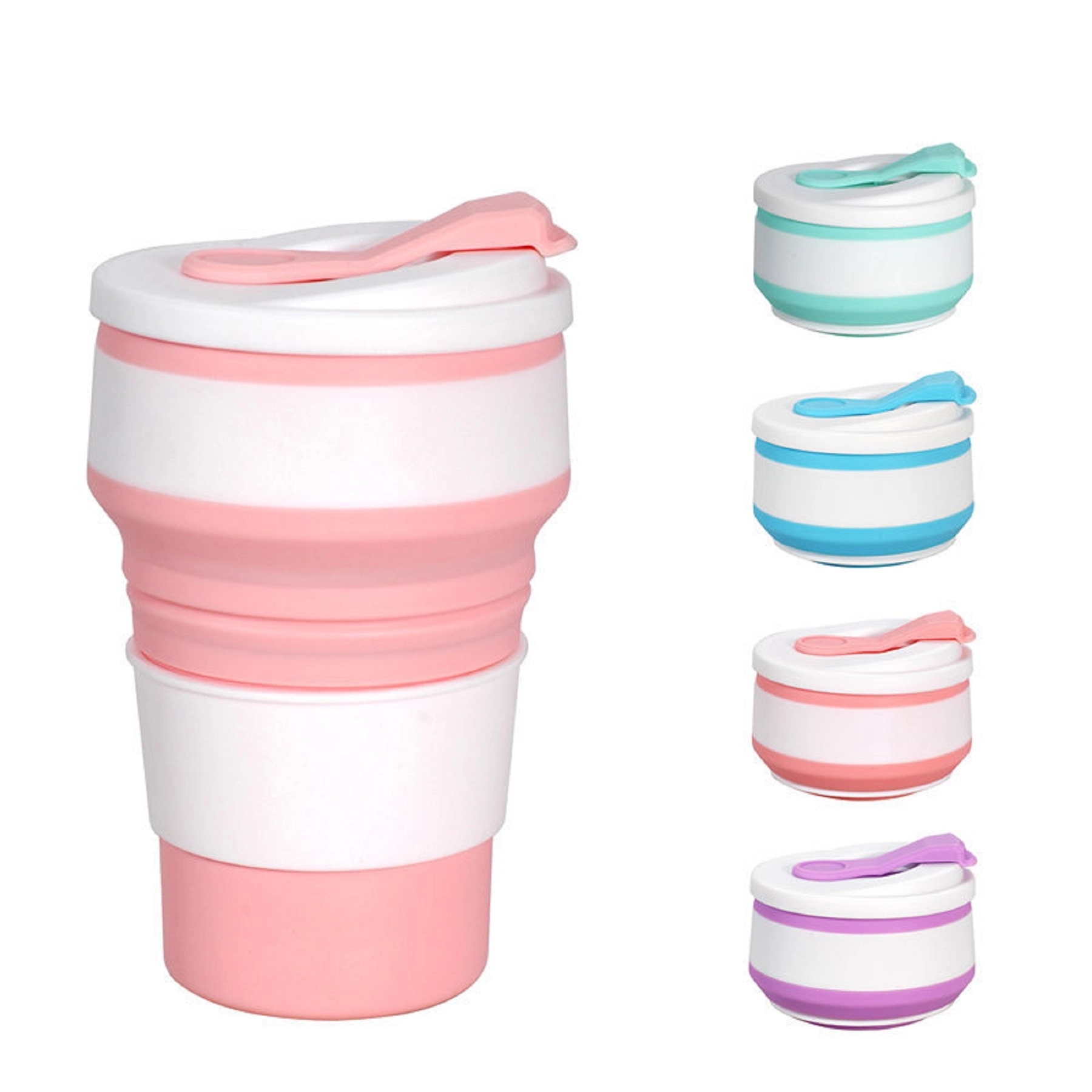 12 OZ Silicone Collapsible Reusable Telescopic Coffee Cup 3