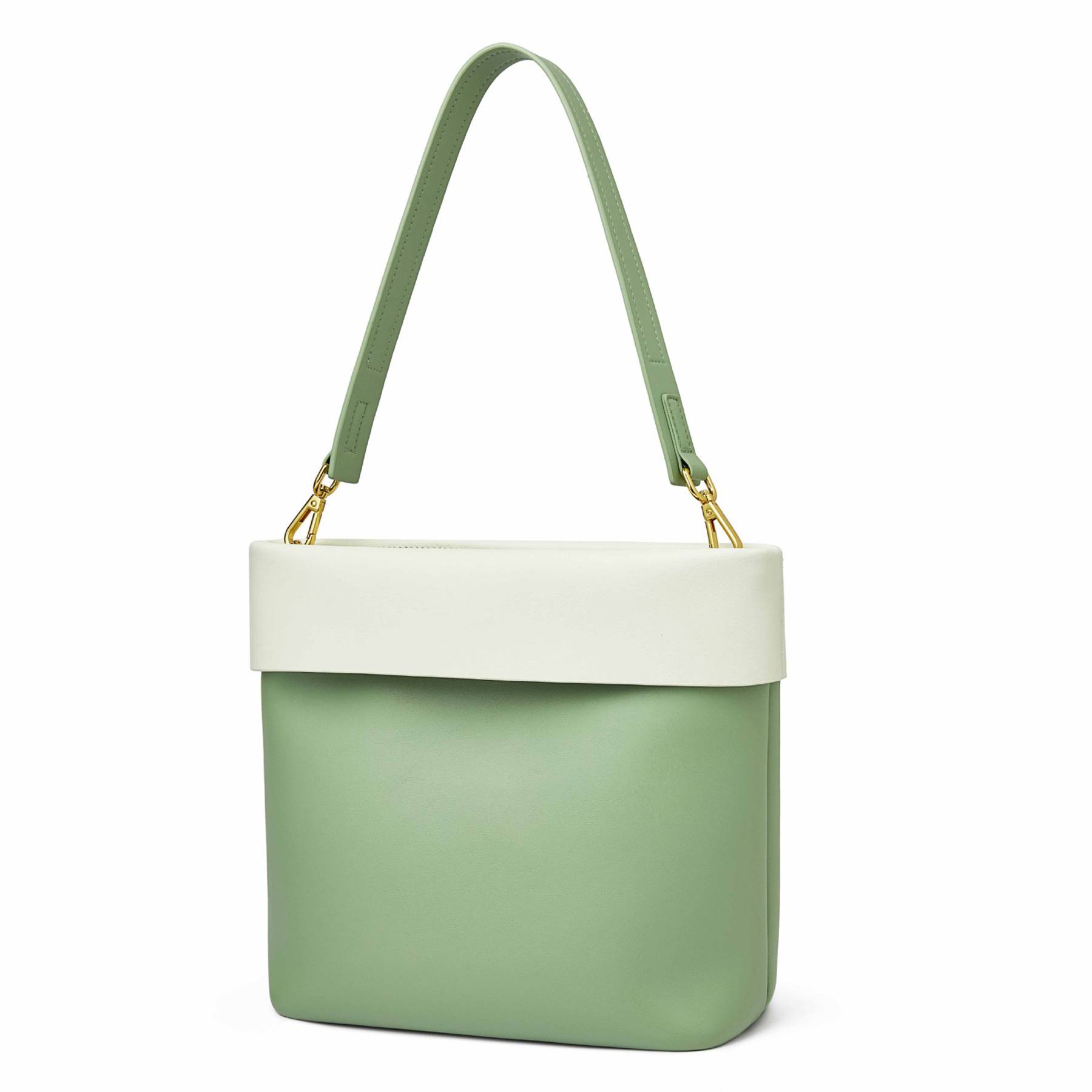 Genuine Leather Color-block shoulder commuter cross-body bag 2