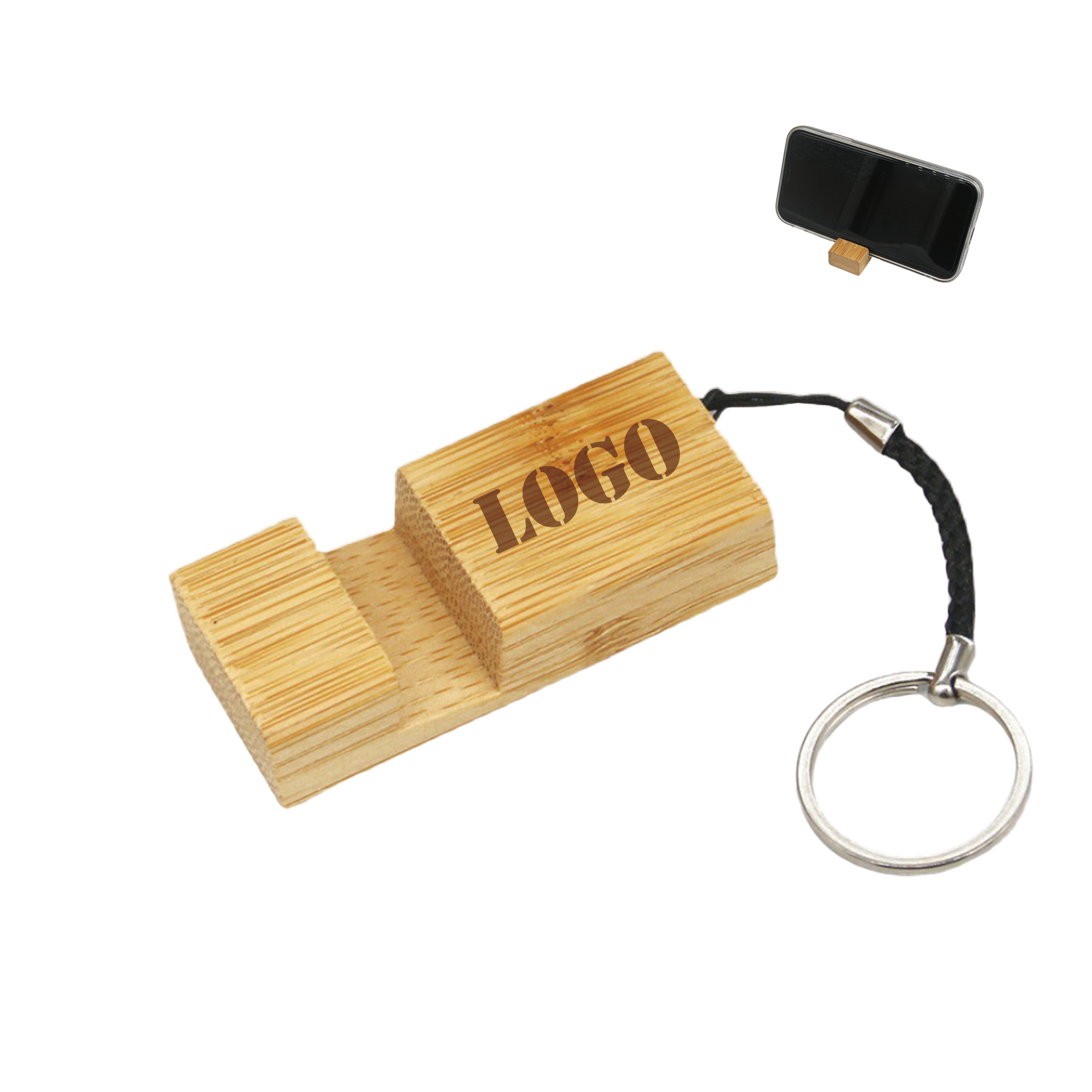 Wooden Keychain Phone Holder Business Gift Customized 1