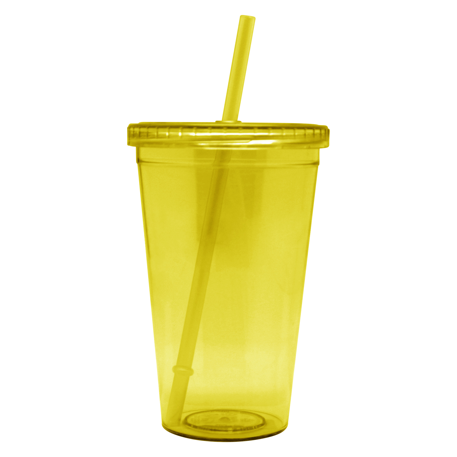 Double Wall Clear Plastic Cup With Lid And Straw 2