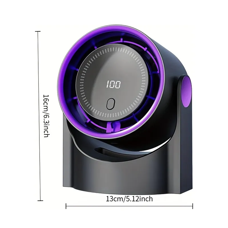 Digital Display Rechargeable USB Desk Fan 5