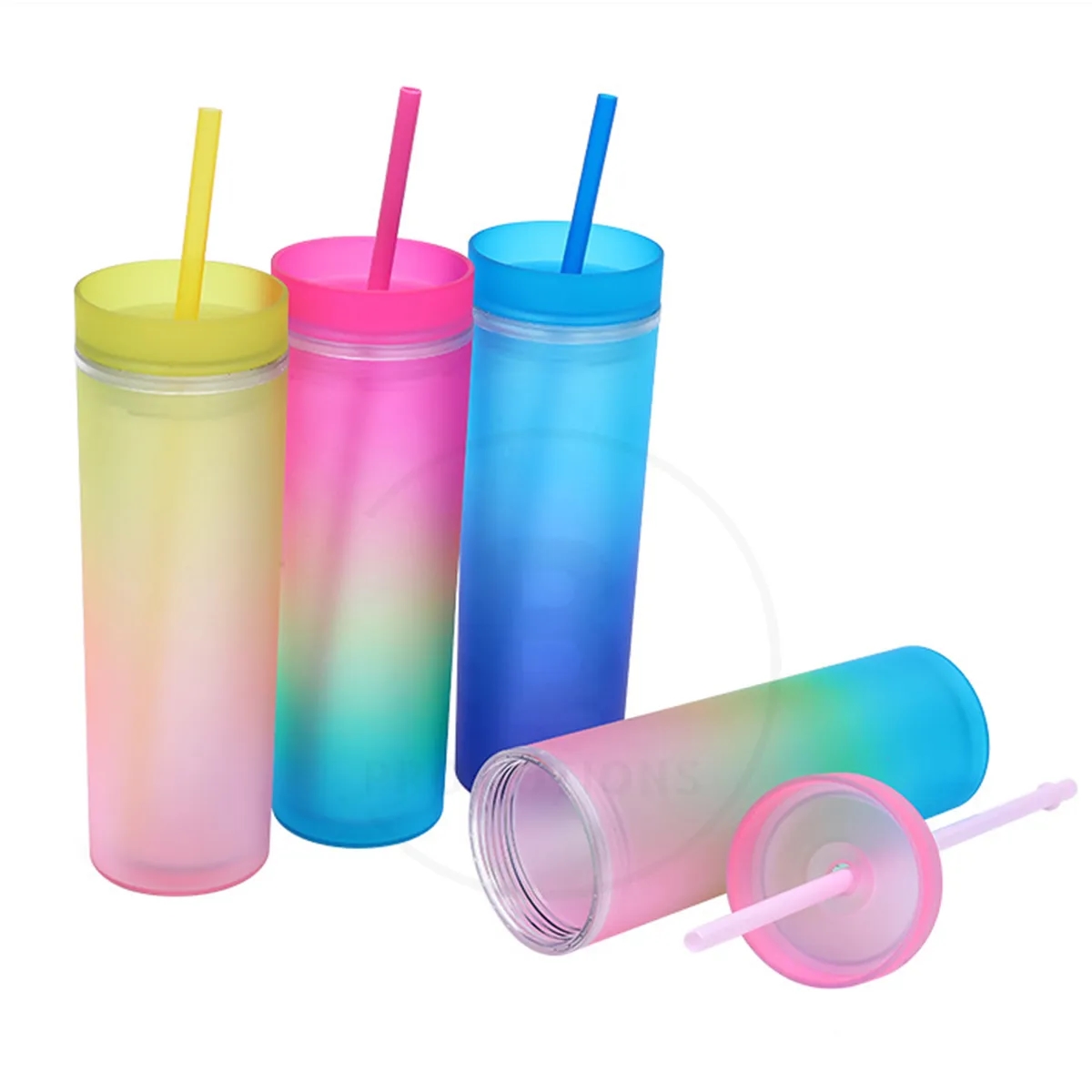 16 oz Colored Acrylic Tumblers with Lids and Straws 2