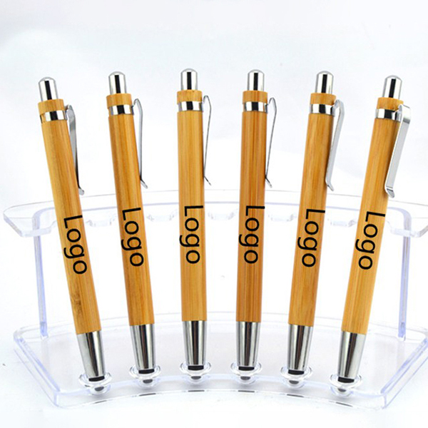 Bamboo Capacitive Stylus Ballpoint Pen 4
