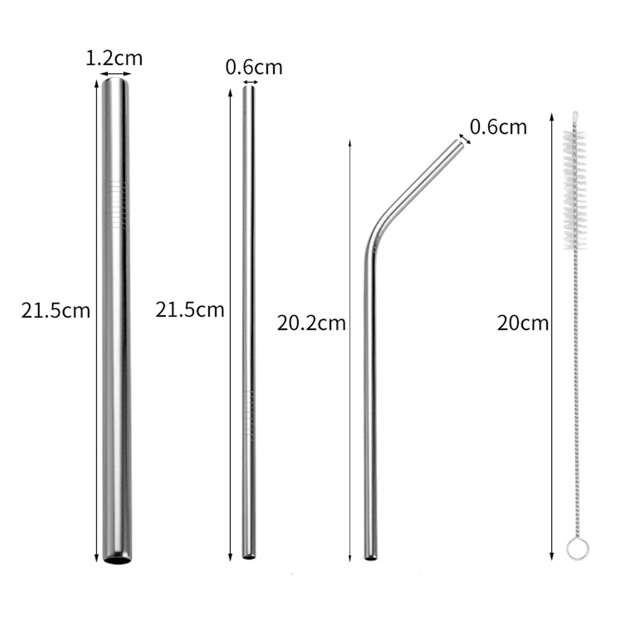 Reusable Metal Straw Set 3