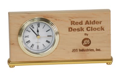 7 1/2" x 4" Red Alder Horizontal Desk Clock 1