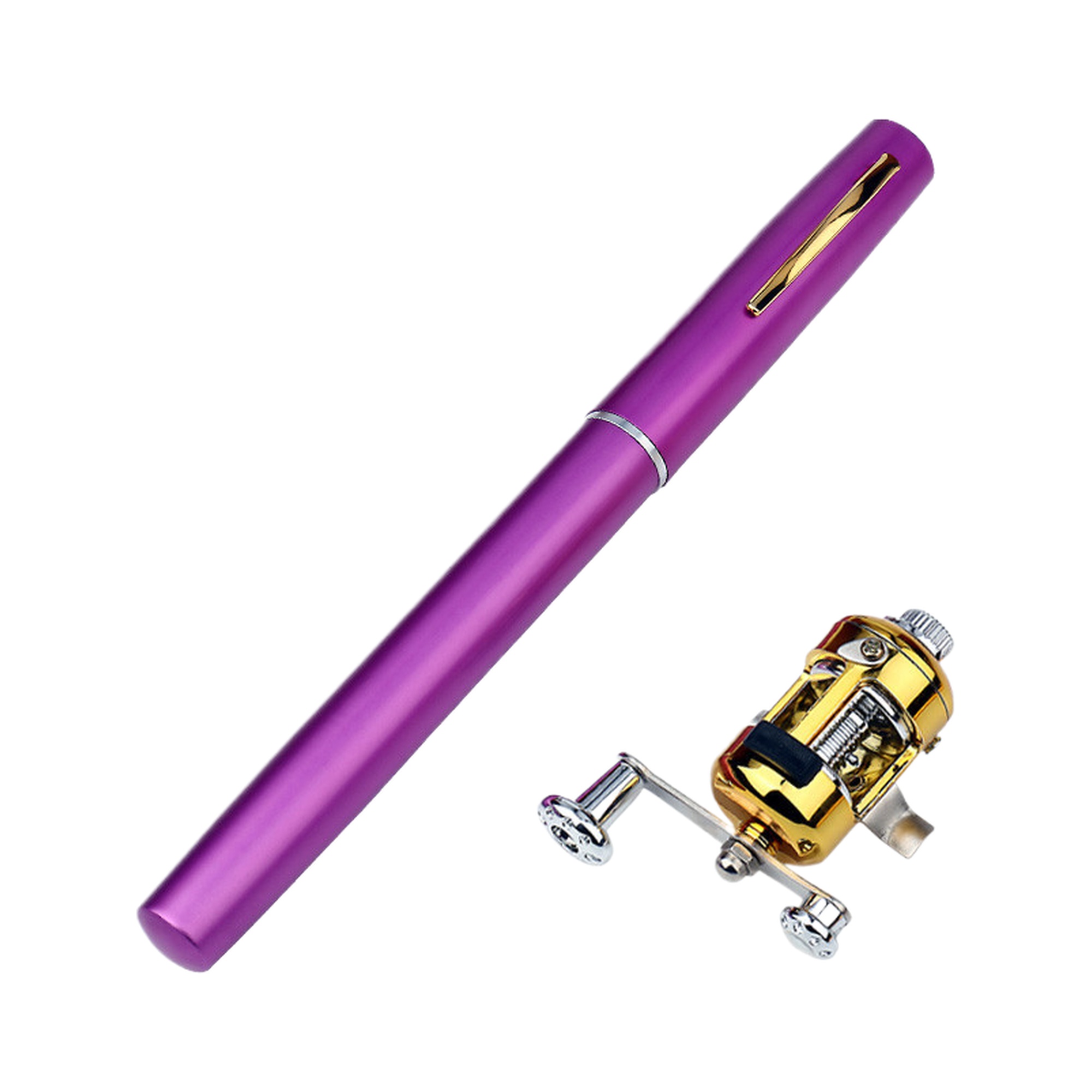 Aluminum Alloy Pen-Style Fishing Rod 1m Mini Portable Pocket Ice Raft Bridge Fishing Hard Action 3