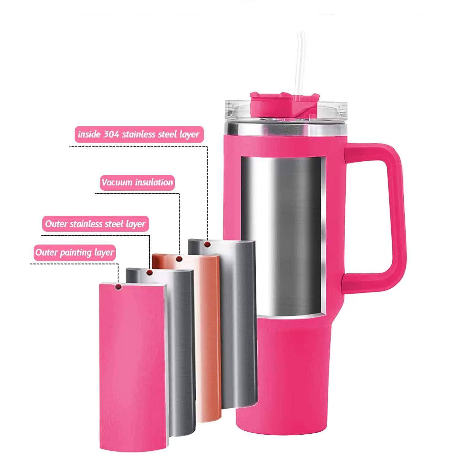 40 oz Insulated Water Bottle With Straw flip, custom water bottle with logo imprint 5