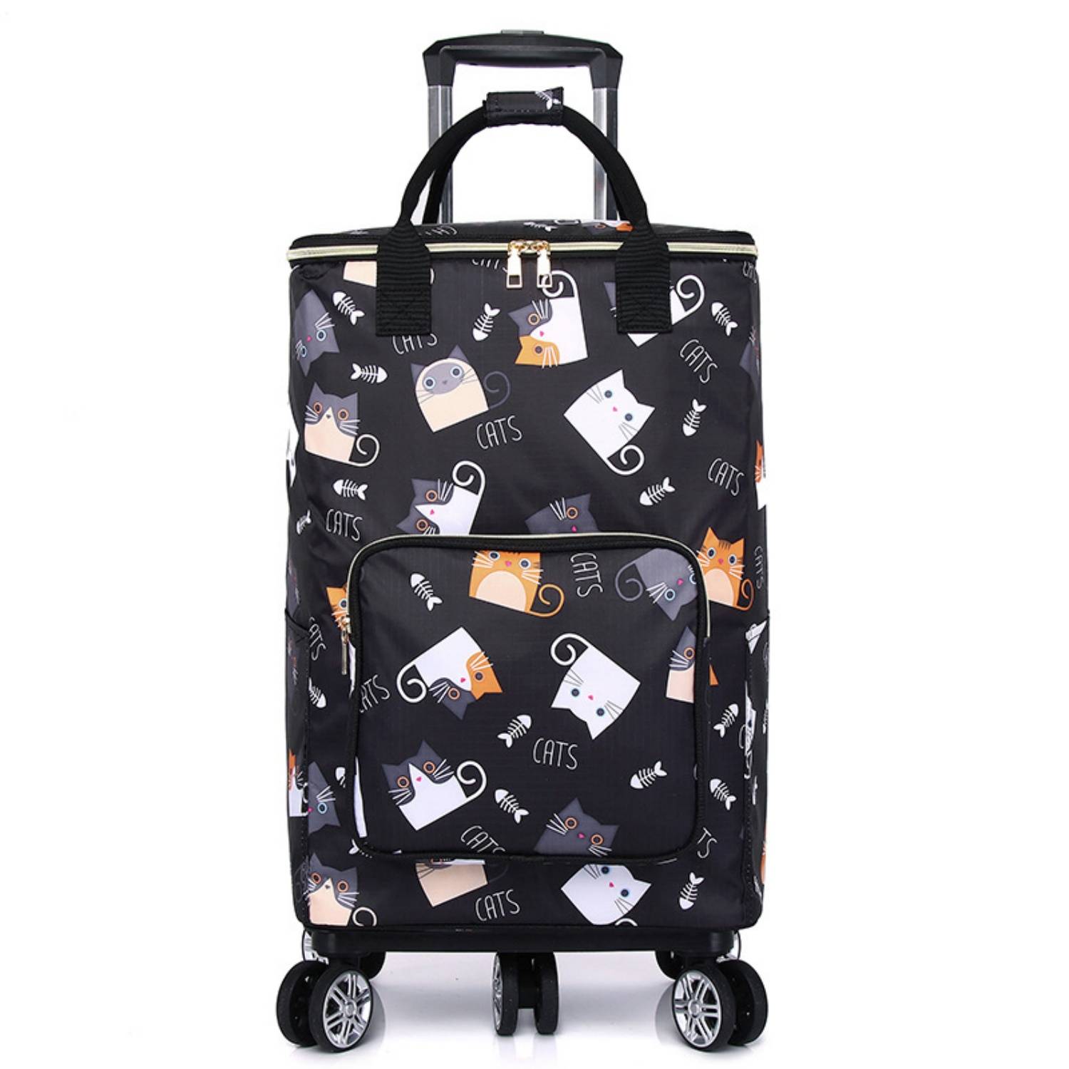 24L Insulated Oxford Cooler Trolley Bag w/ Wheels for Picnic 2