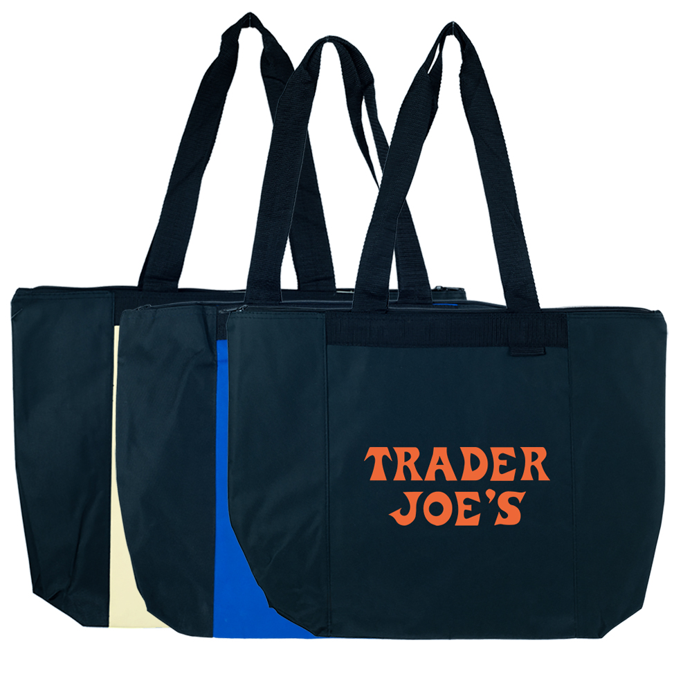 Poly Zippered Tote Bag w/ Heavy Vinyl Backing