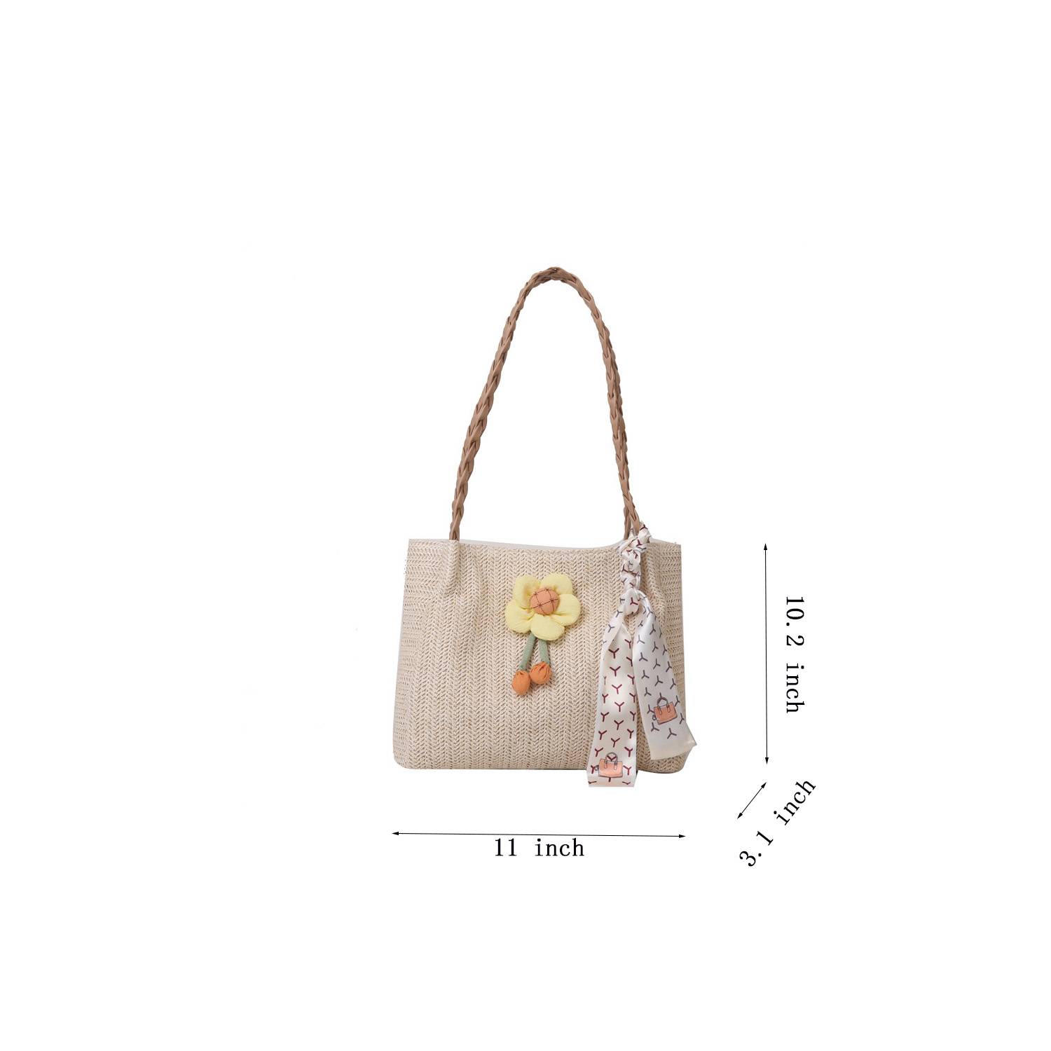 Woven flower tote bag for beach 6