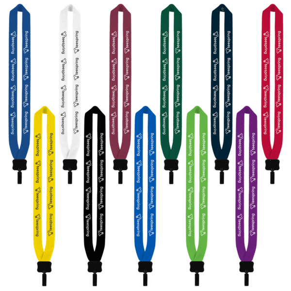 1" Cotton Lanyard with Plastic Clamshell & O-Ring 176