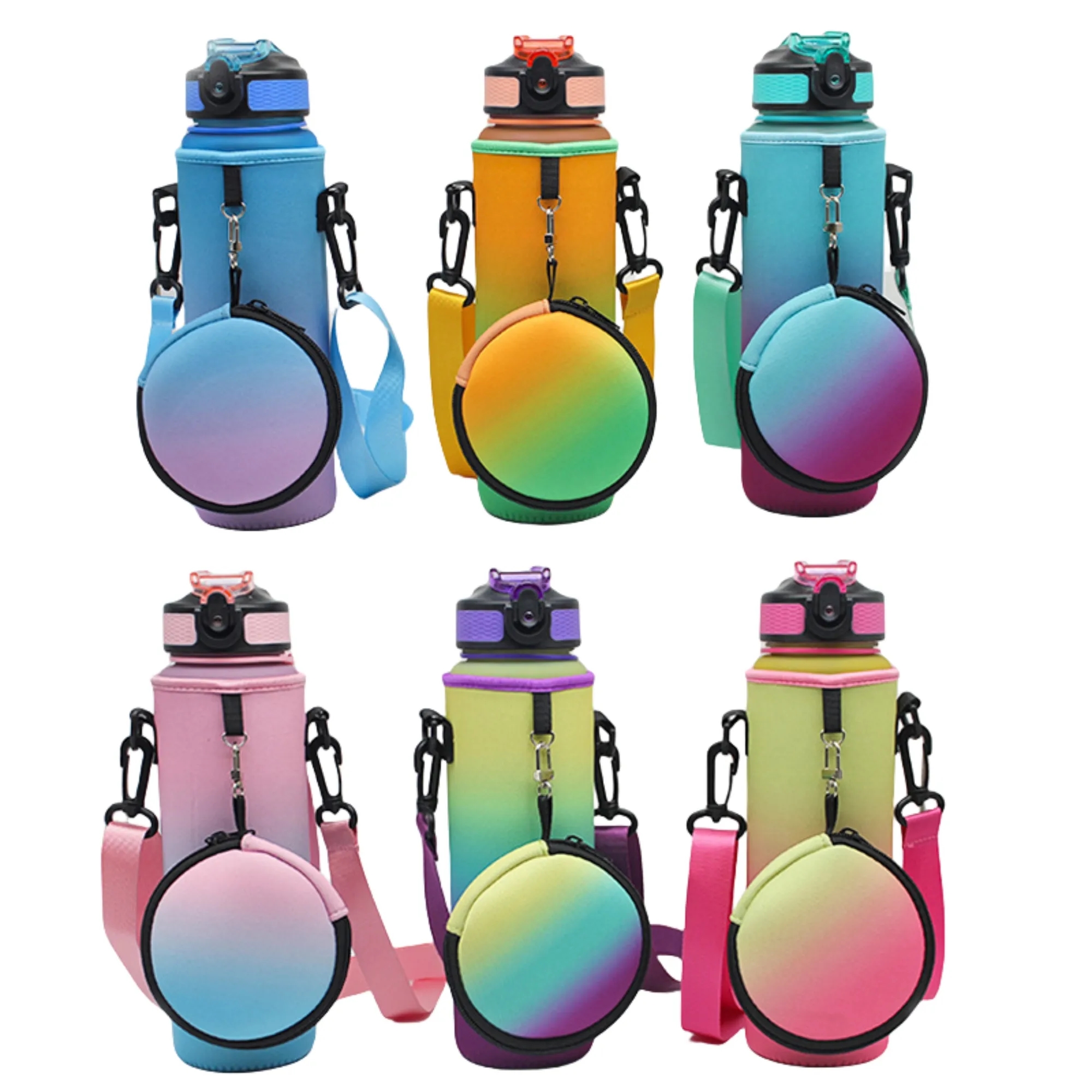 Neoprene Water Bottle Sleeve With Pouch 2