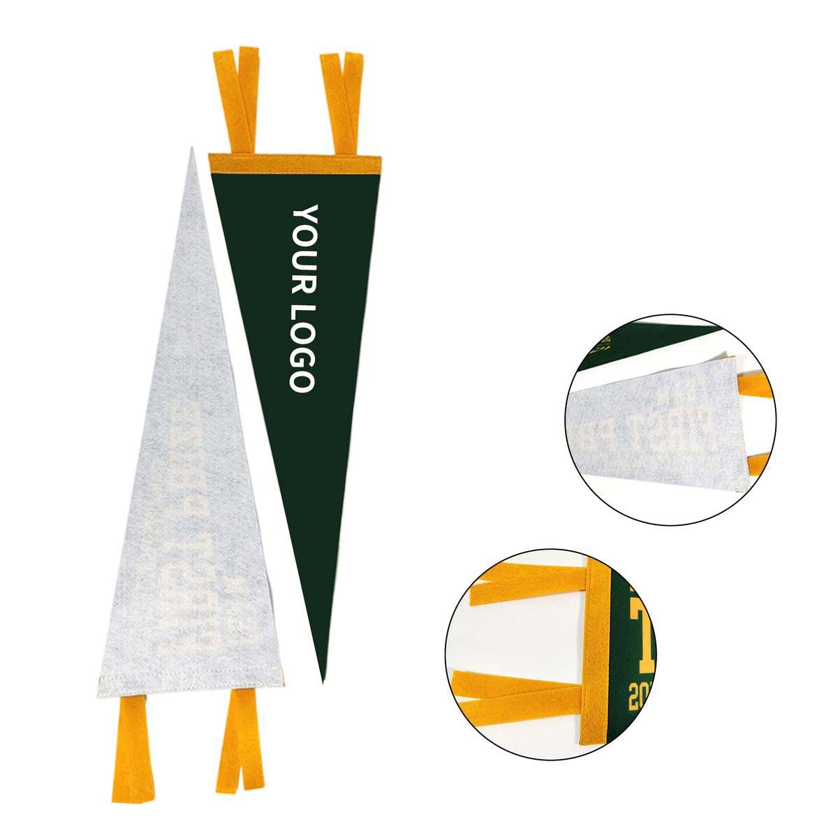 Triangle Felt Pennant Flag with Full Color Design 1