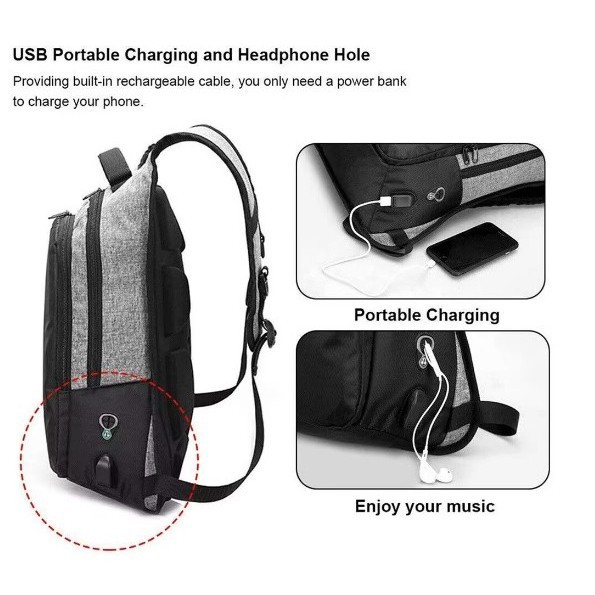 Anti Theft College Student Backpack with USB Port 4