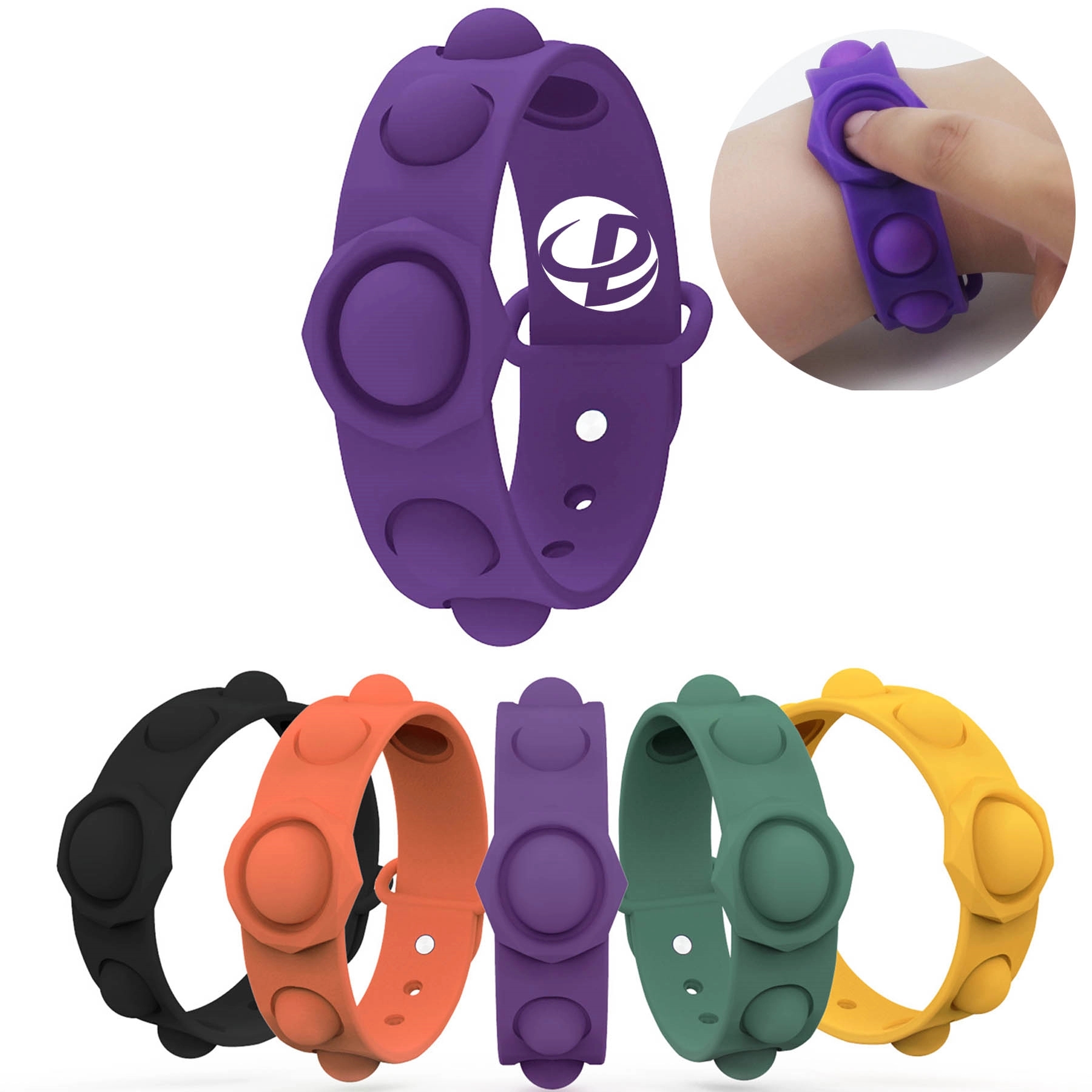 Colorful Push Bubble Sensory Fidget Bracelet Toy Wristband 1