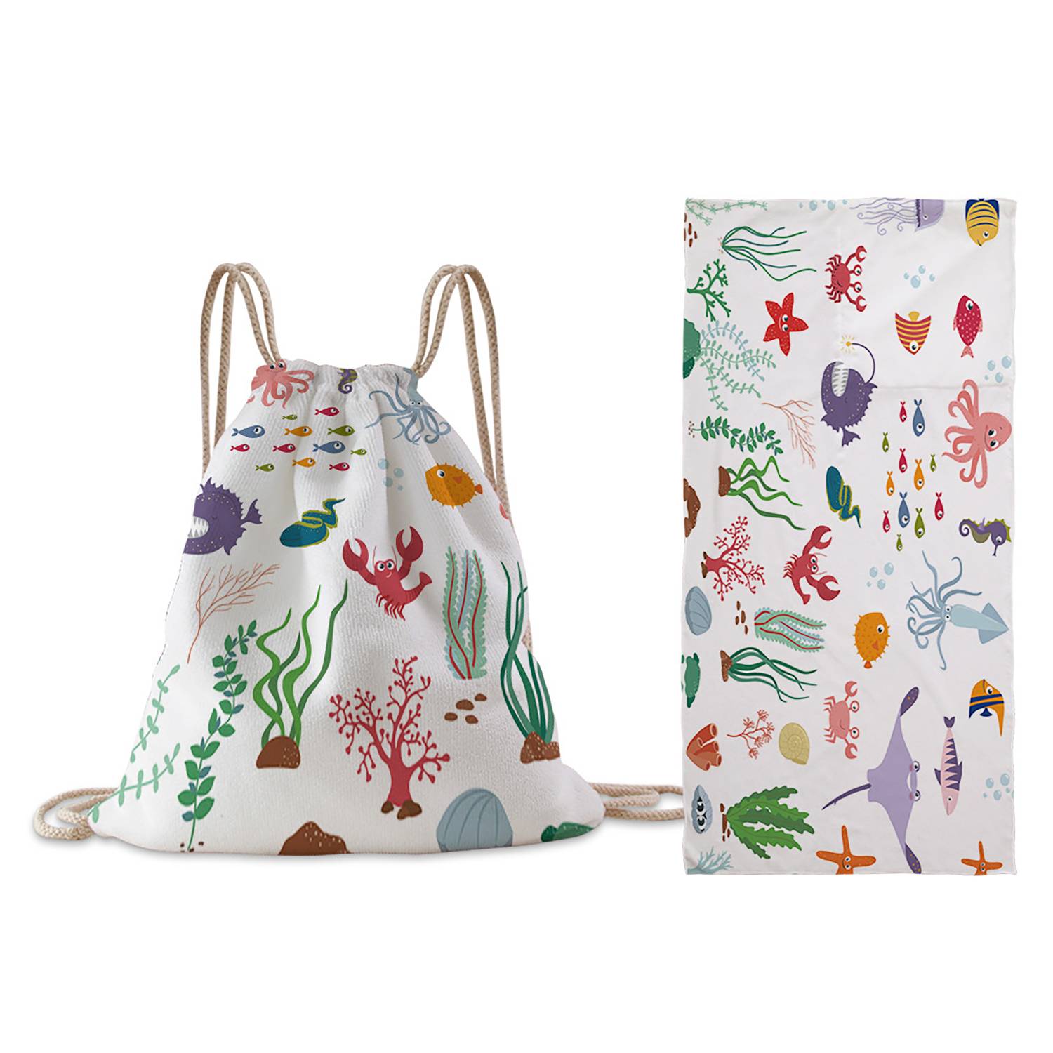 Folding Beach Towel w/ Drawstring Bag 5