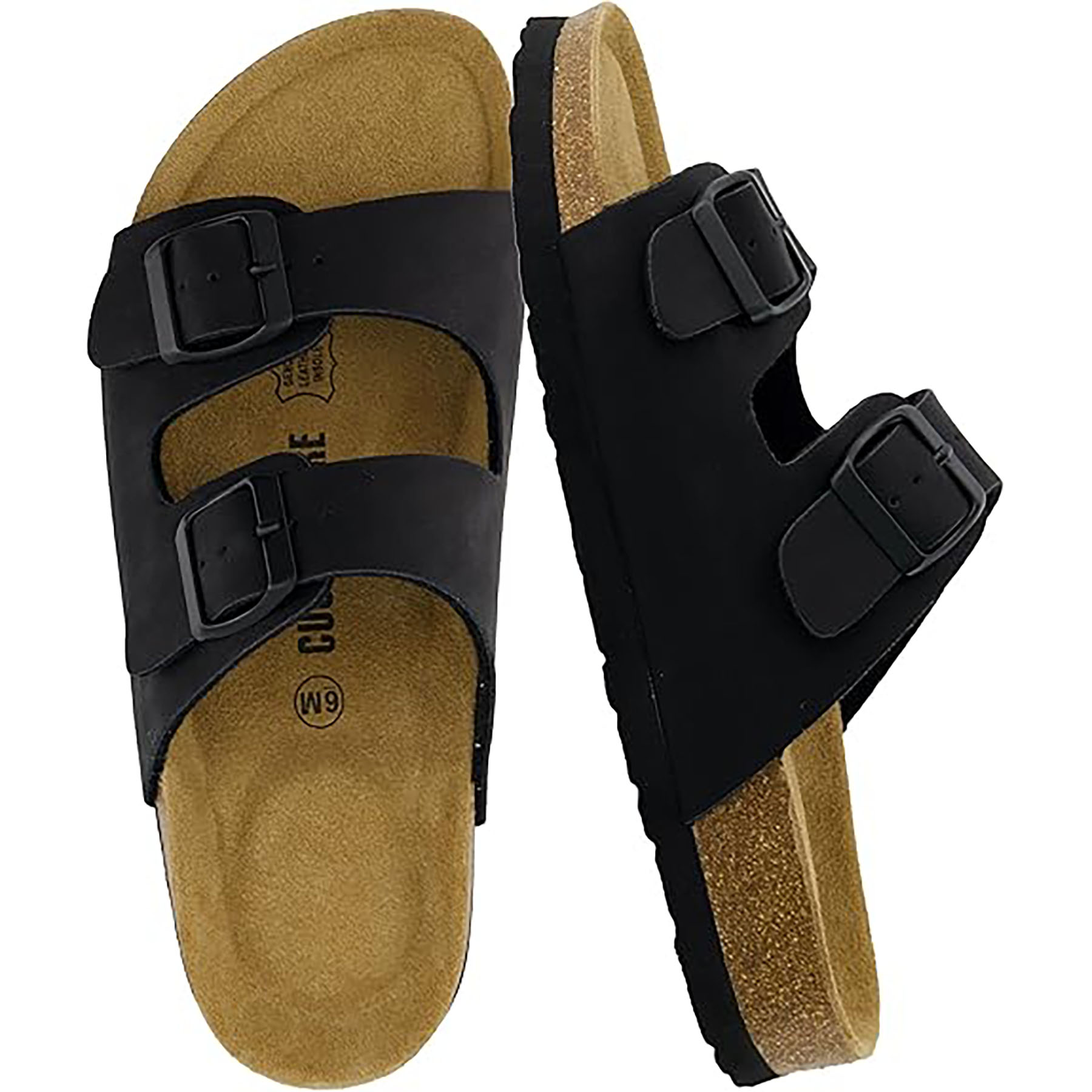 Button StyleSliding Design Soft Leather Shoe Bed Style Women Sandals 3