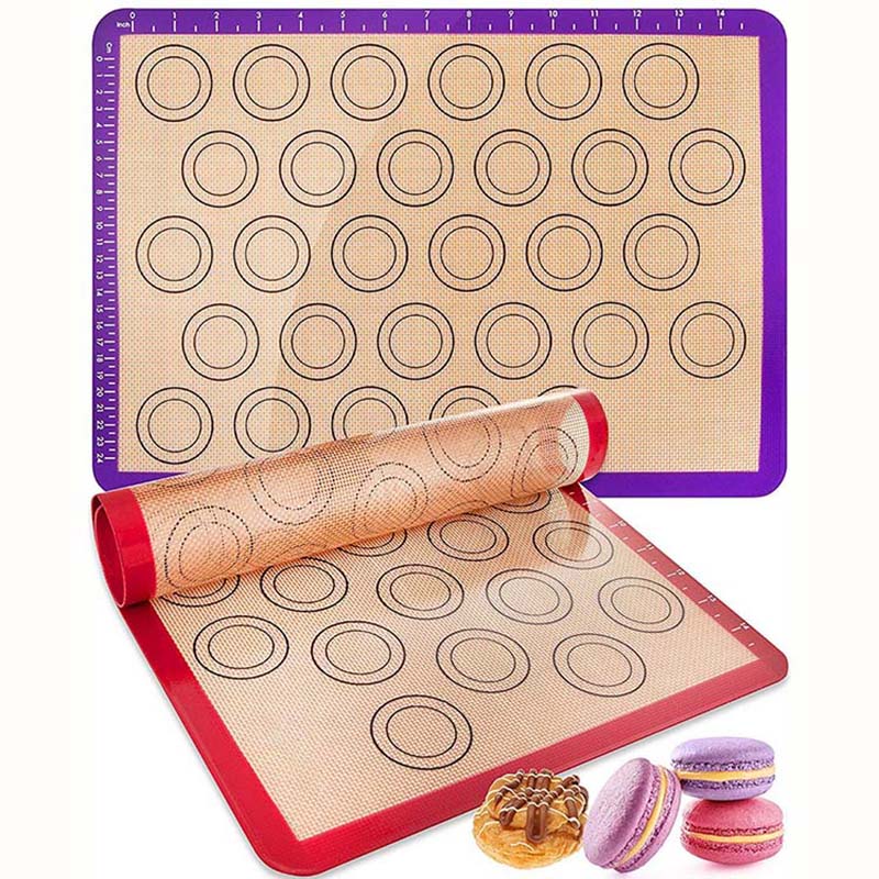 Safe Non-Toxic Non-Stick Silicone Macaron Baking Mats with Measurements 2