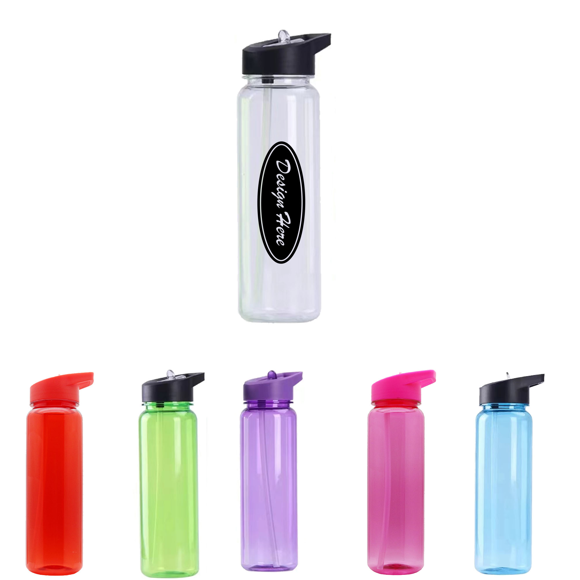 Lemon Sports Bottle with Convenient Straw for 2