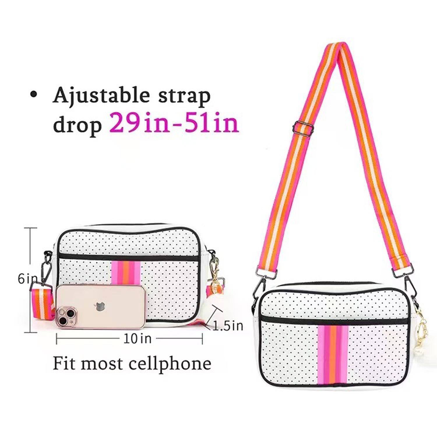Zippered Neoprene Crossbody Bag w/ Adjustable Strap 6