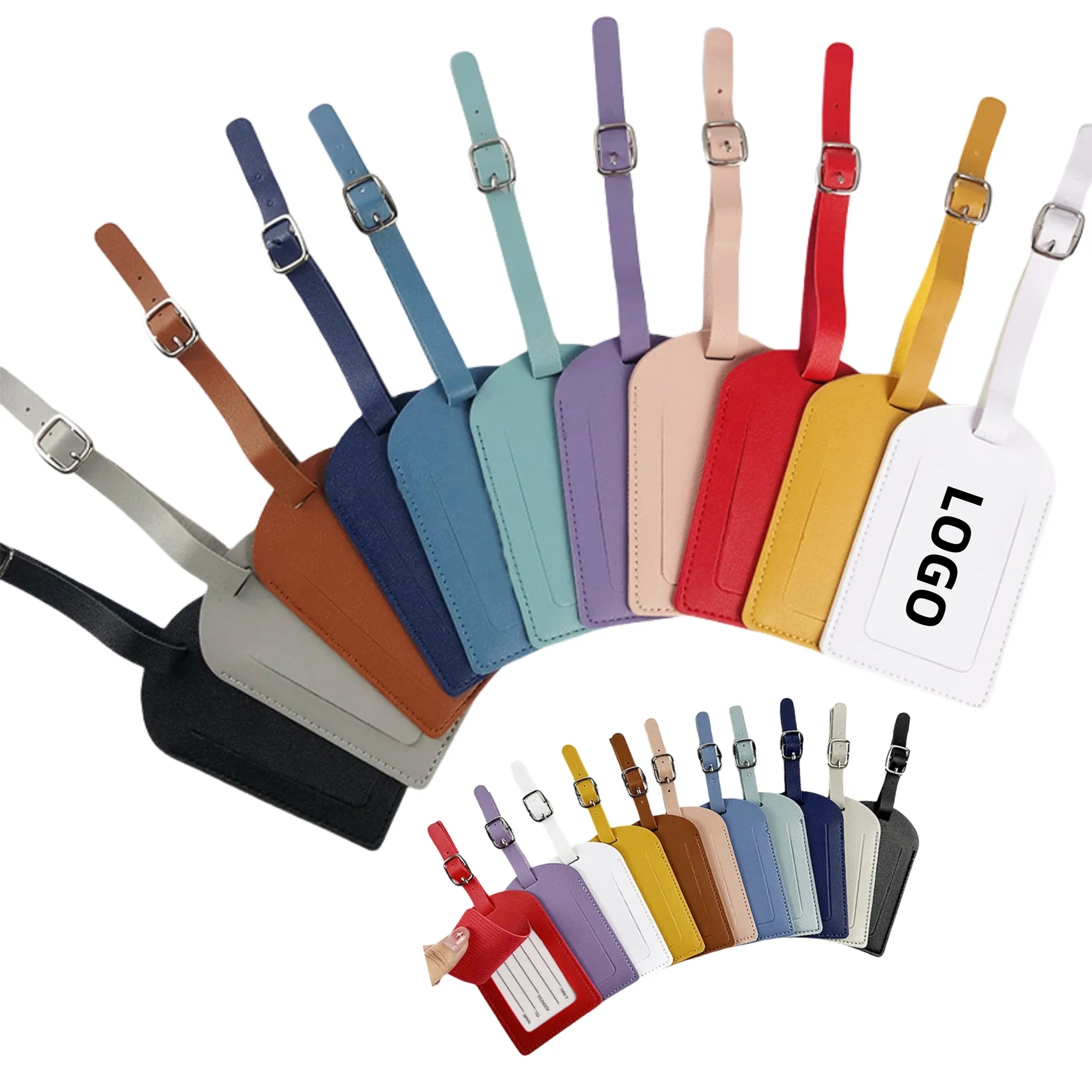 Dual Flip Multifunctional Thickened PU Luggage Tag 2