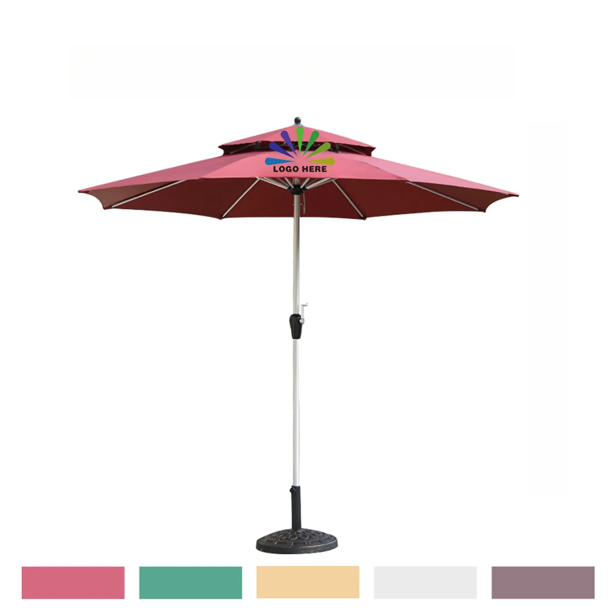 Double Layer Outdoor Sun Patio Umbrella MOQ1 3