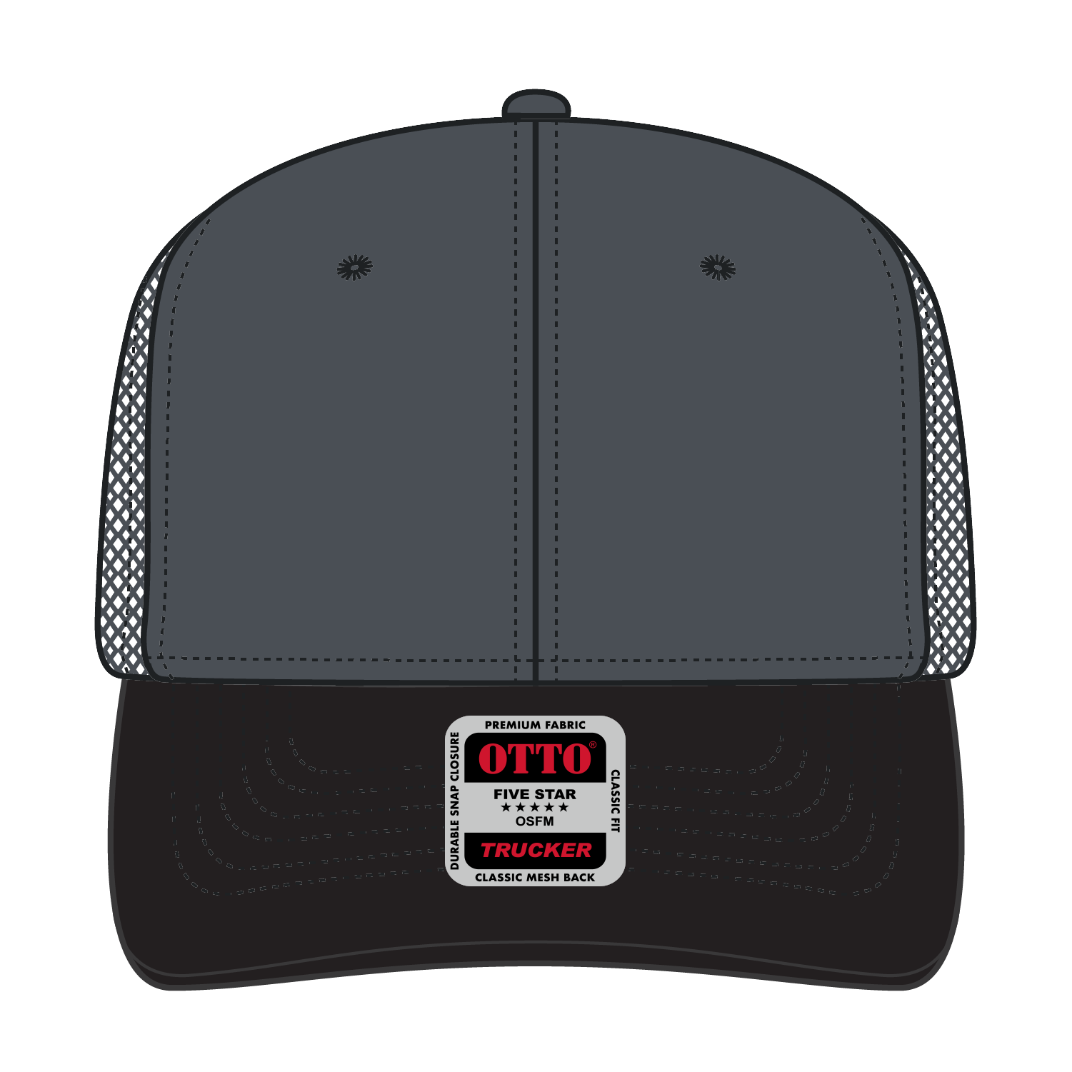 OTTO CAP® 6 Panel Mid Profile Mesh Back Trucker Hat 2
