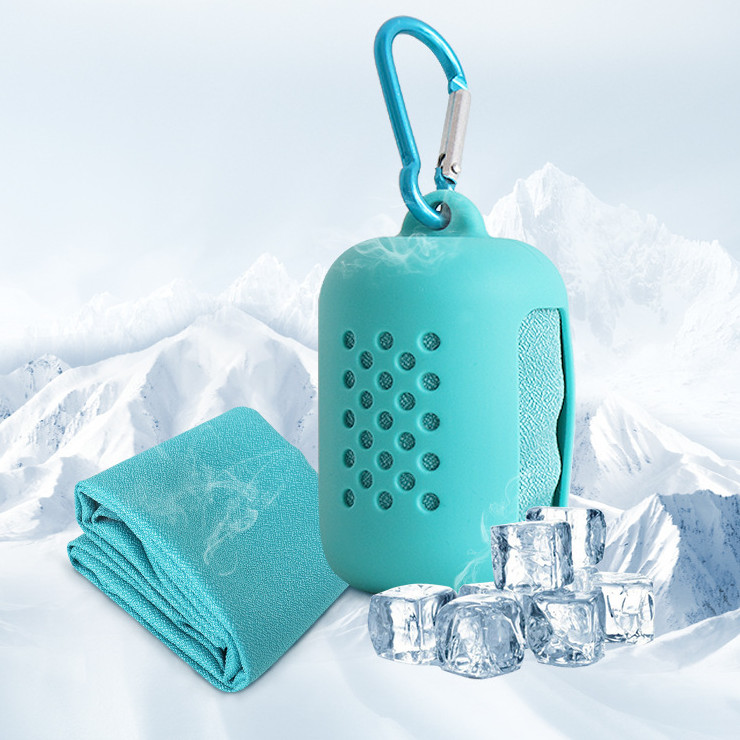 Silicone Case microfiber sports sweat instant cooling towel 4