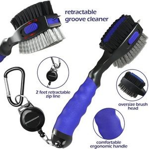 Non-slip handle with Soft Rubber Hand Grip Retractable clip Cleaner for Golf Brush 3