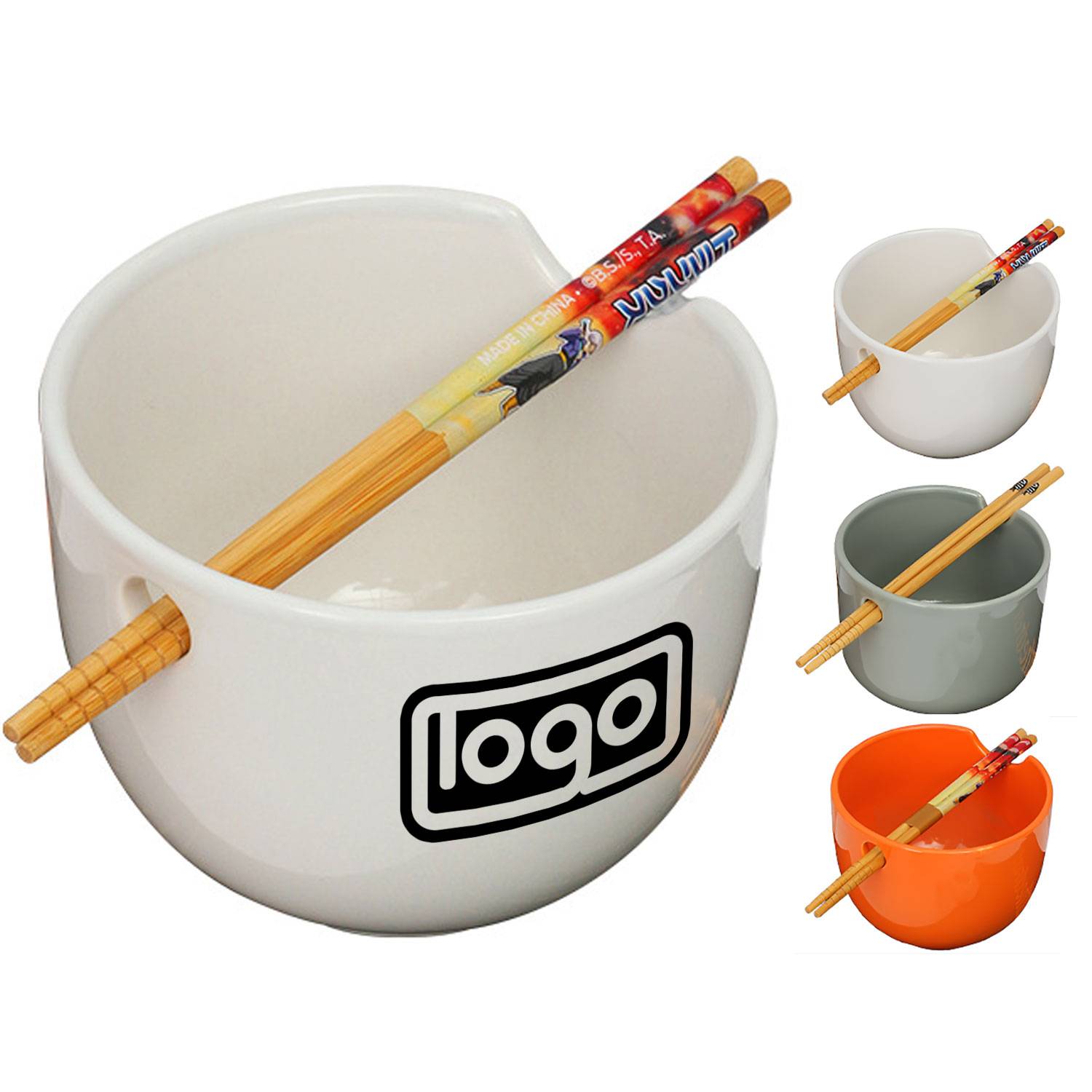 22oz Ceramic Bowl w/ Chopstick Holder Hole 2
