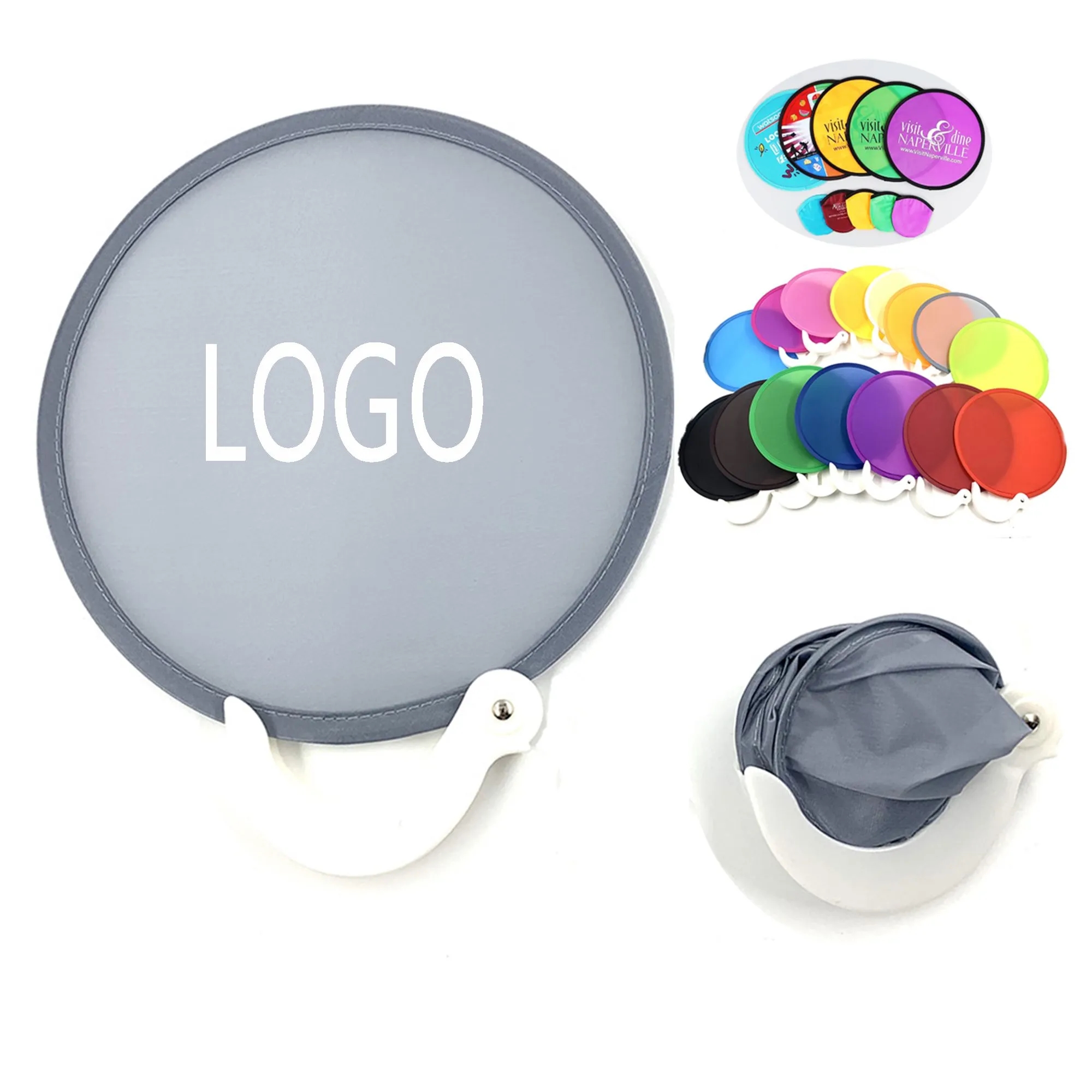 Nylon Foldable Fans With Handle 2