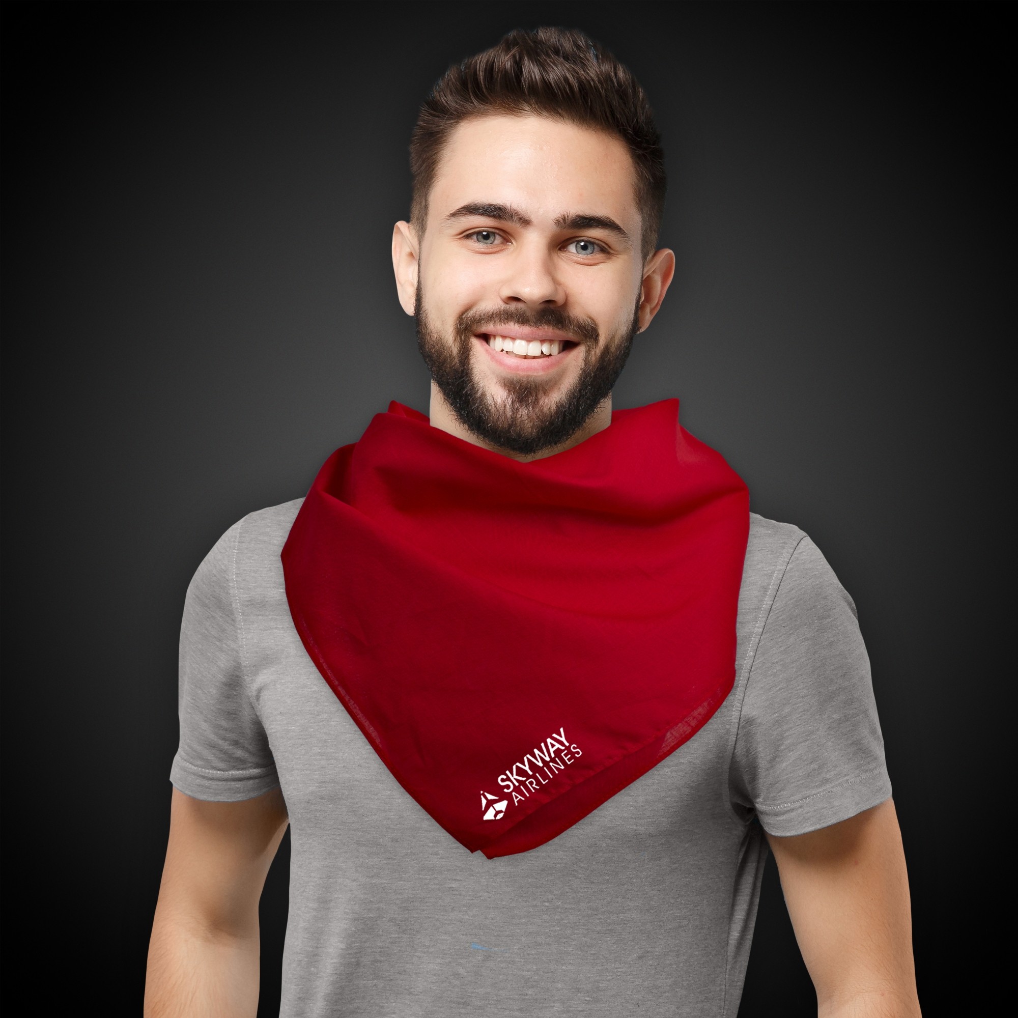 Solid Red 22" x 22" Cotton Bandana 4