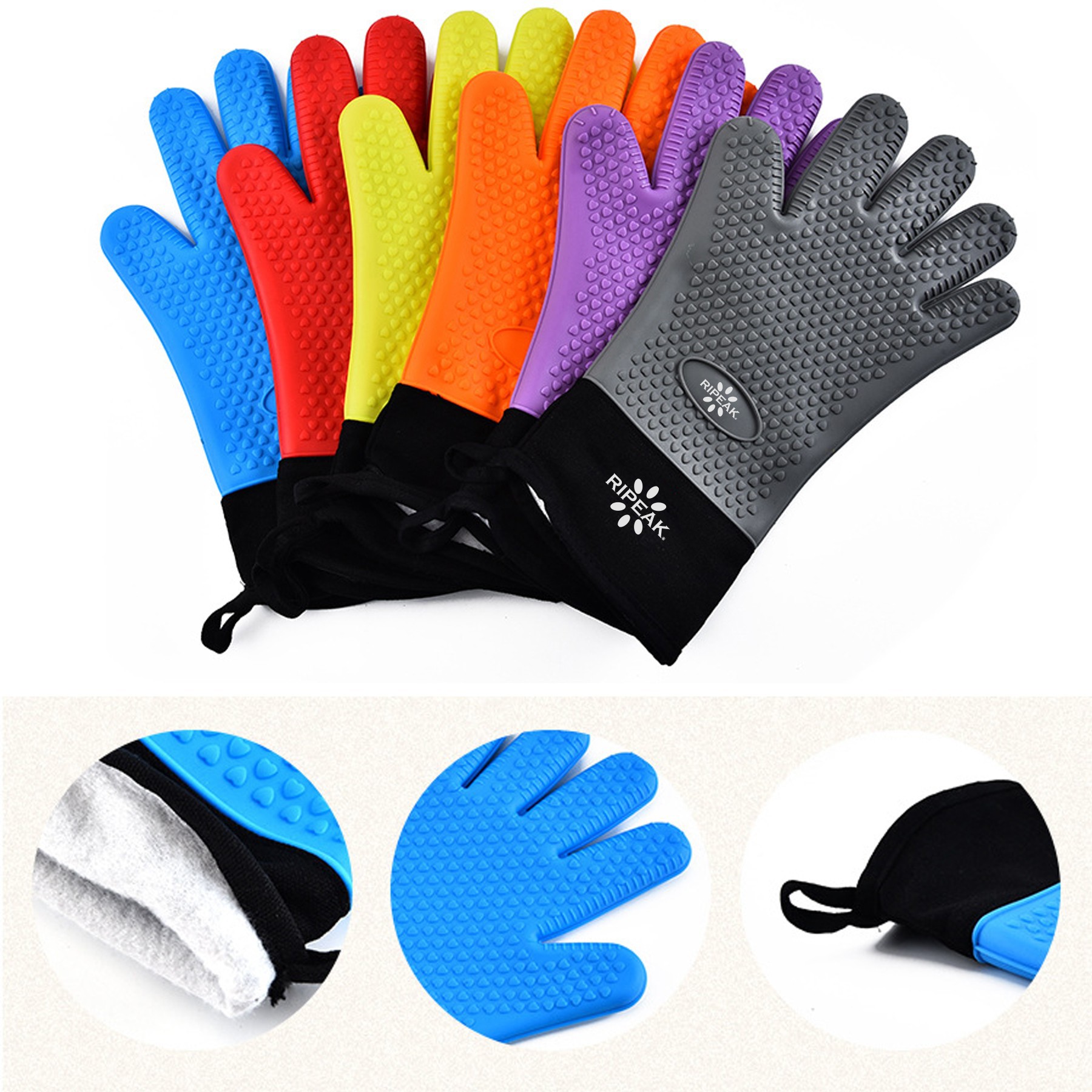 One piece Silicone Cooking Gloves Kitchen Oven Mitt 2