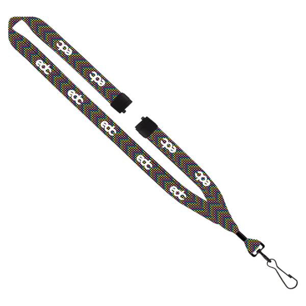 3/4" Dye-Sublimated Lanyard with Metal Crimp & Metal Split-Ring 8