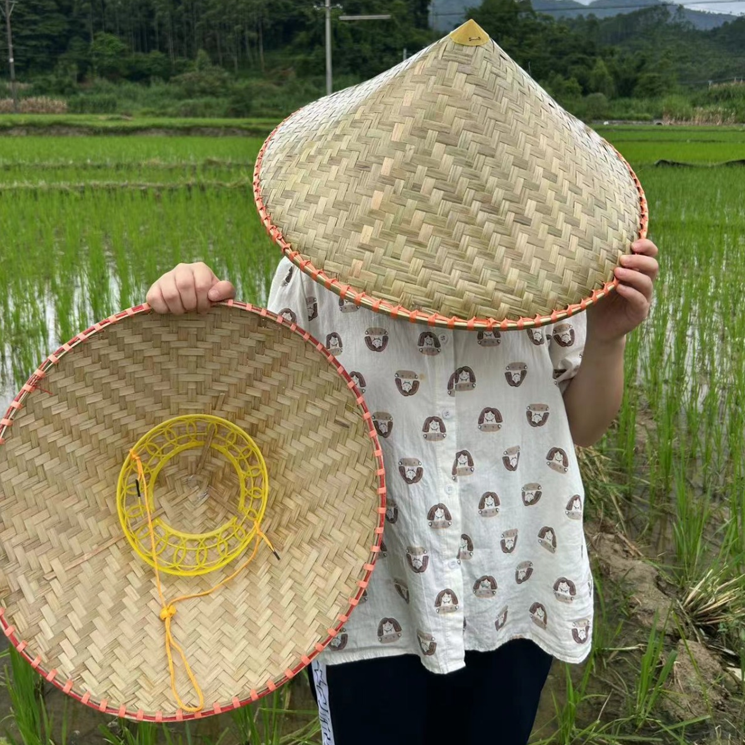 UV Protection Handmade Woven Bamboo Rattan Hat 4