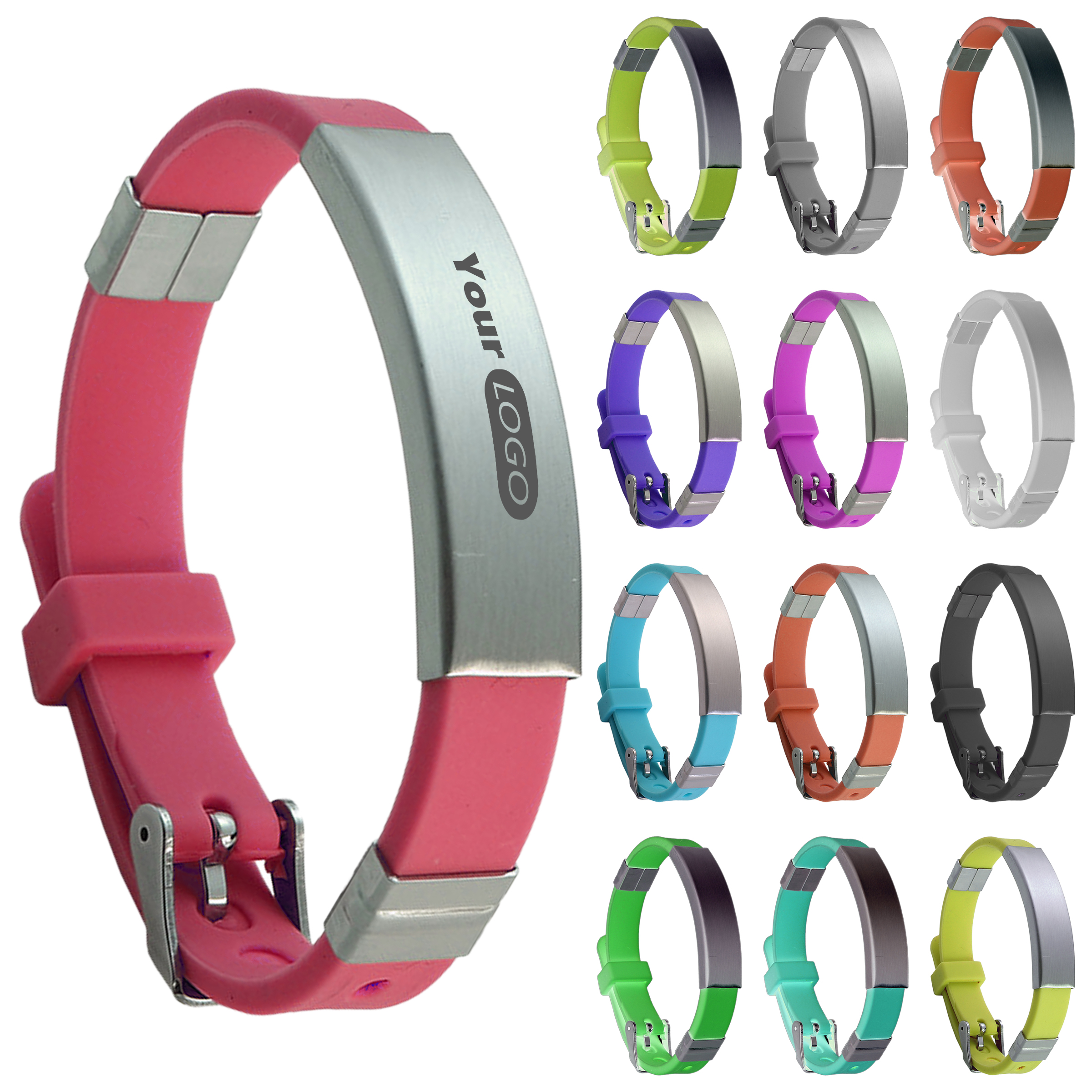 Silicone Versatile Wristband With Custom Metal Plate 2